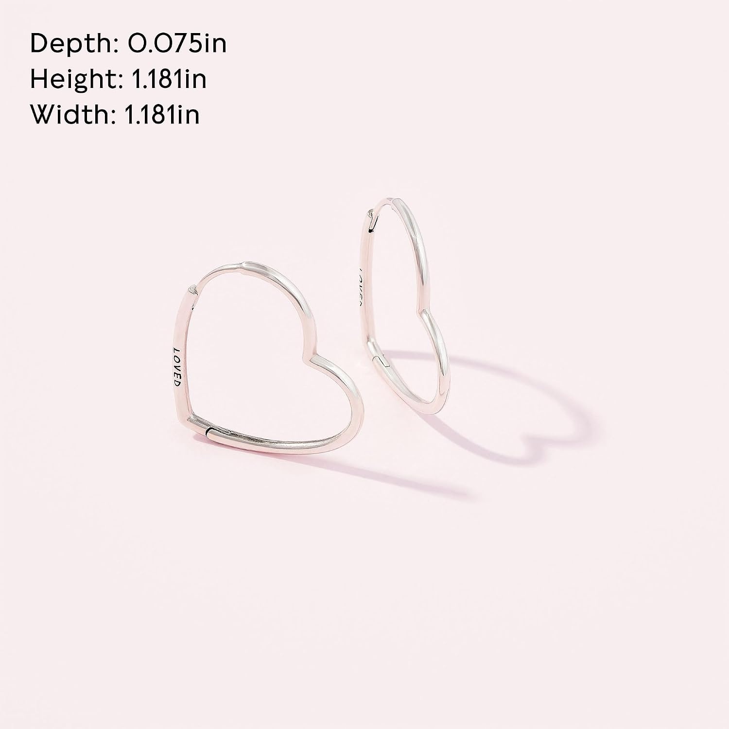 image:imagePANDORA Asymmetrical Heart Hoop Earrings Classic Earrings for Women Great Gift for Her Made with Sterling Silver