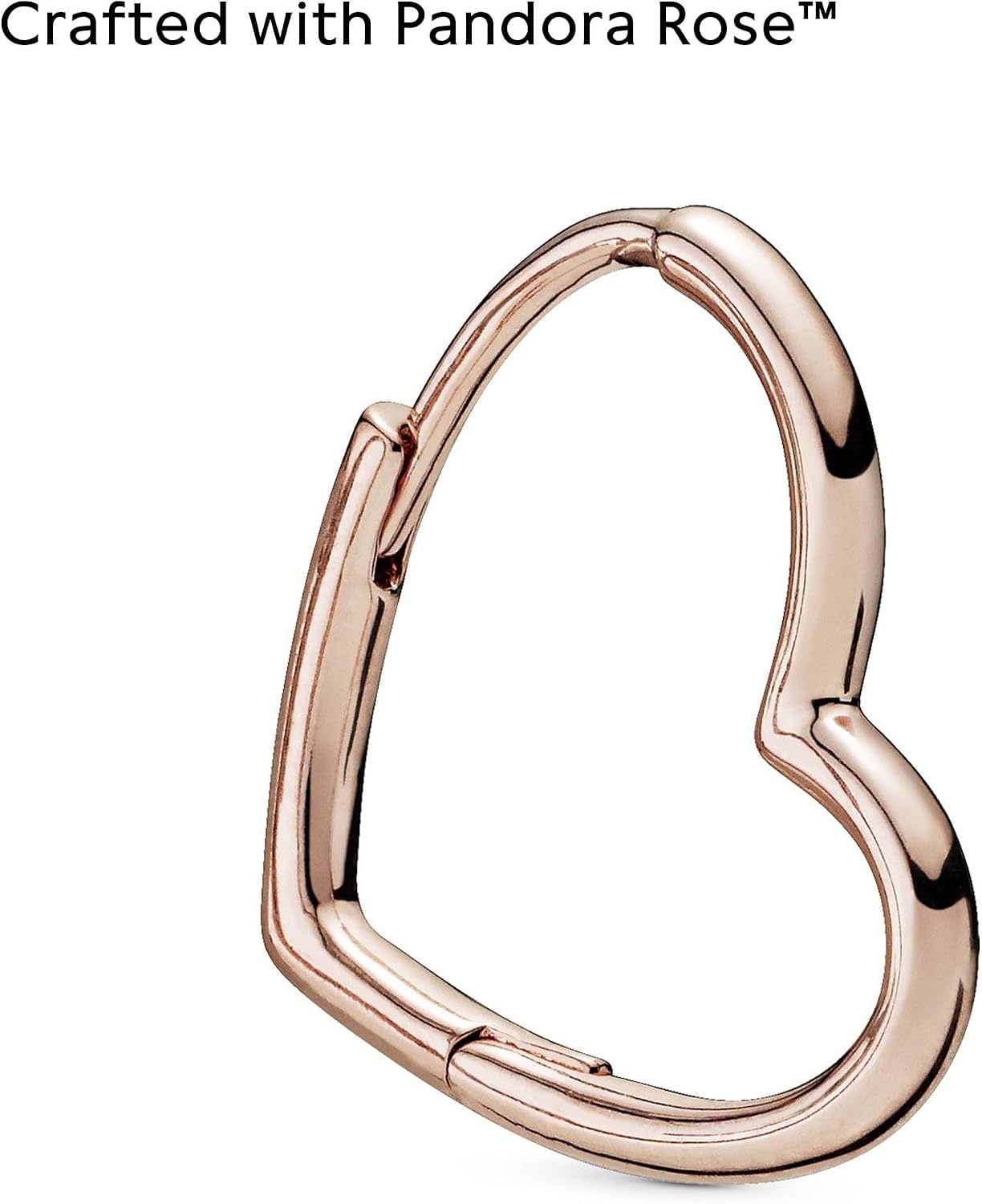 image:imagePANDORA Asymmetrical Heart Hoop Earrings Minimalist Hoop Earrings Stunning Womens Earrings Gift for Her 14k Rose Gold With Gift Box