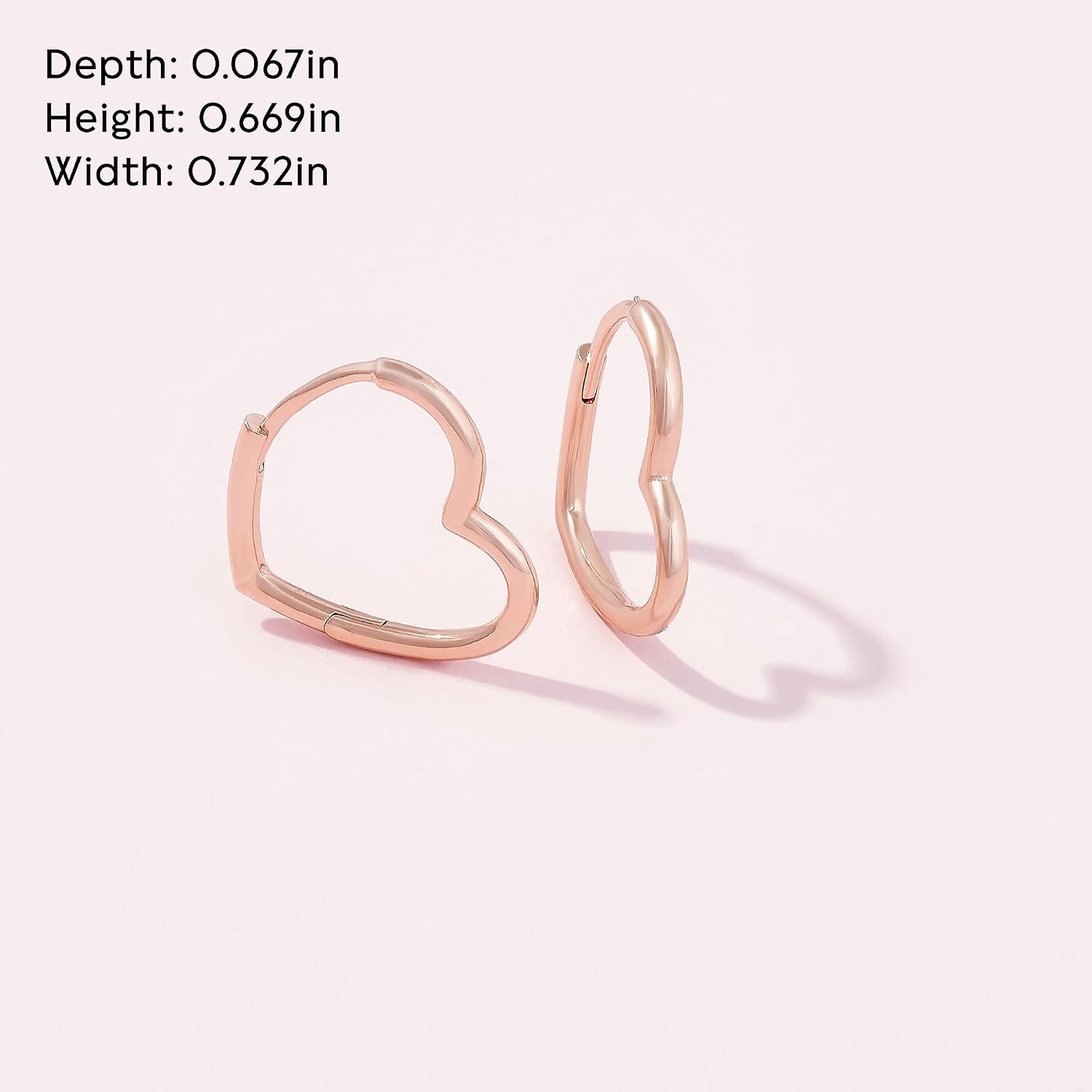 image:imagePANDORA Asymmetrical Heart Hoop Earrings Minimalist Hoop Earrings Stunning Womens Earrings Gift for Her 14k Rose Gold With Gift Box