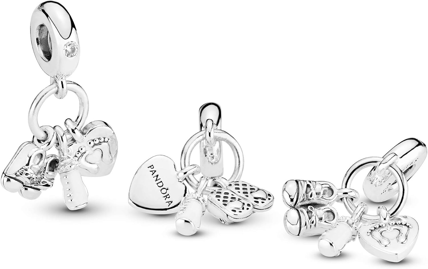 image:imagePANDORA Baby Bottle amp Shoes Dangle Charm Compatible Moments Jewelry for Women Made with Sterling Silver Cubic Zirconia amp Enamel Gift with Gift Box