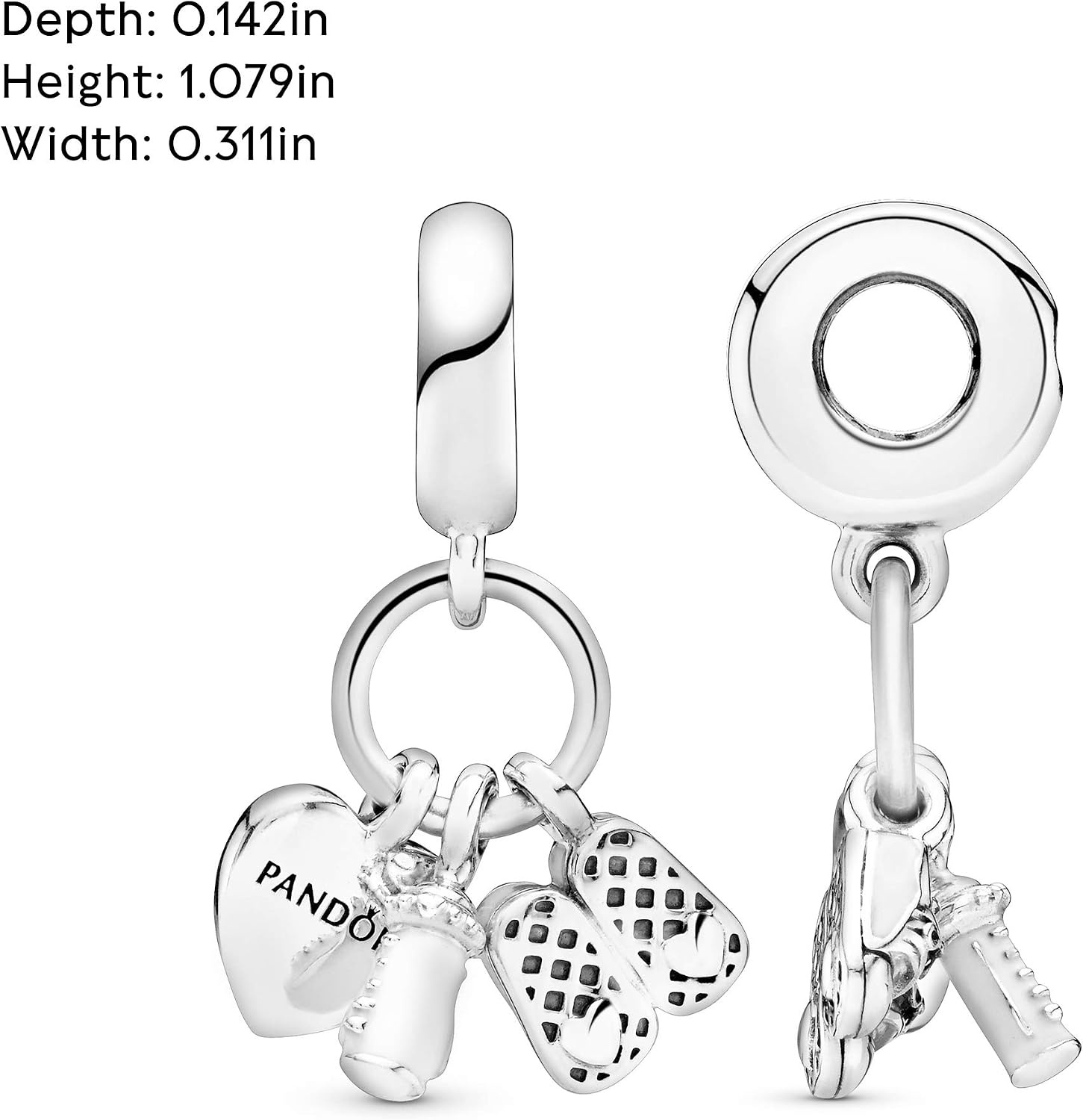 image:imagePANDORA Baby Bottle amp Shoes Dangle Charm Compatible Moments Jewelry for Women Made with Sterling Silver Cubic Zirconia amp Enamel Gift with Gift Box