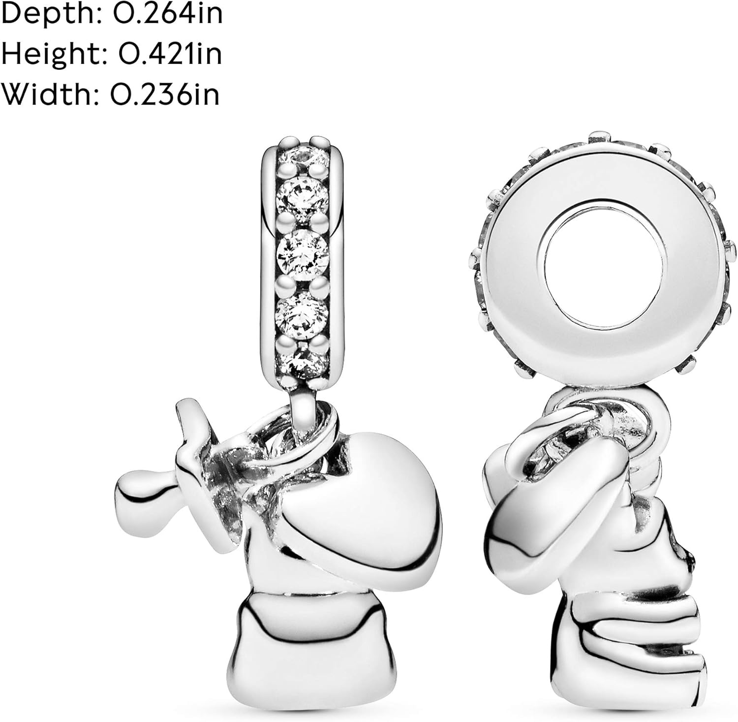 image:imagePANDORA Baby Teddy Bear Dangle Charm Gift for Her Compatible with PANDORA Moments Sterling Silver with Cubic Zirconia amp Enamel With Gift Box