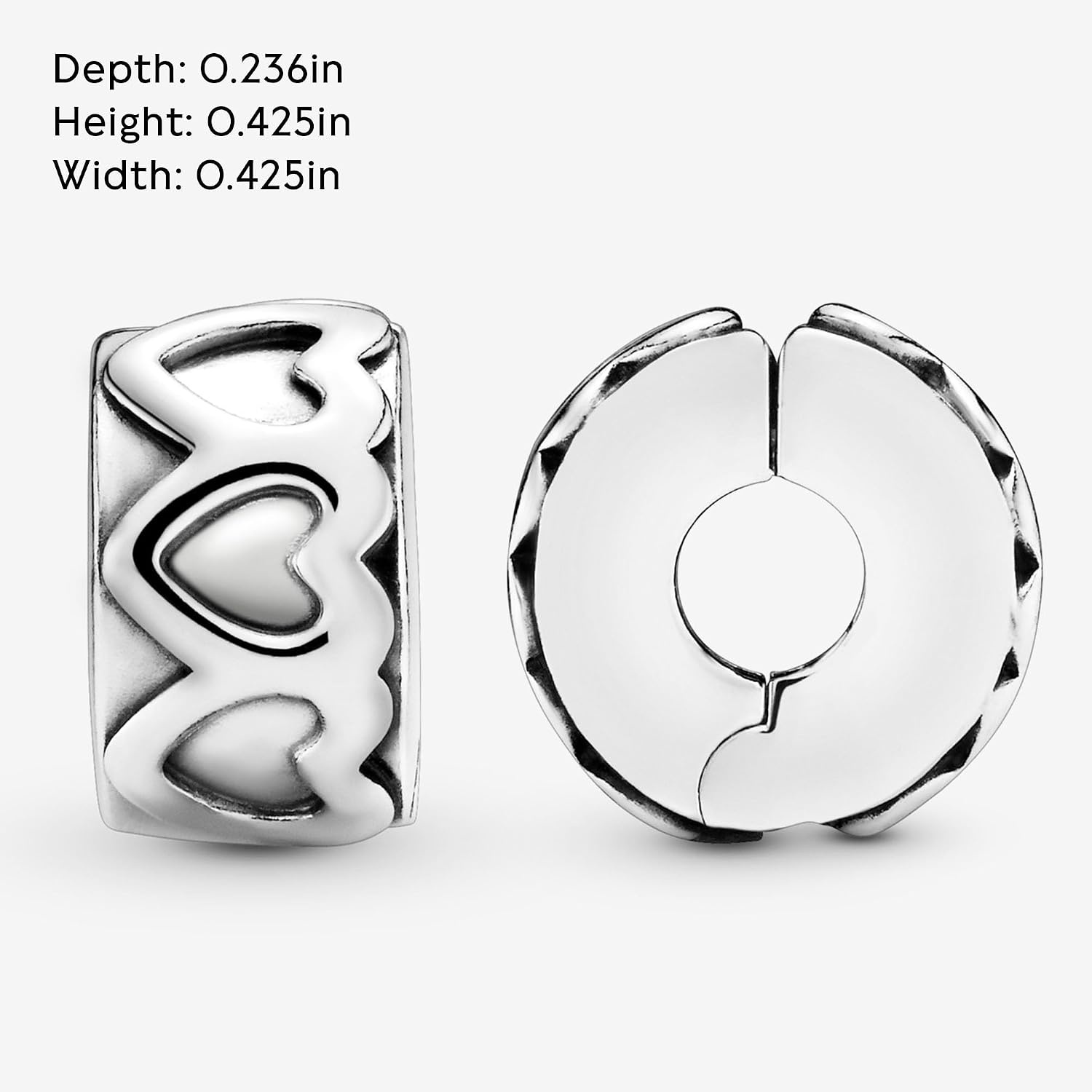 image:imagePANDORA Band of Hearts Clip Charm Compatible with PANDORA Moments Sterling Silver Gift for Her Jewelry for Women with Gift Box