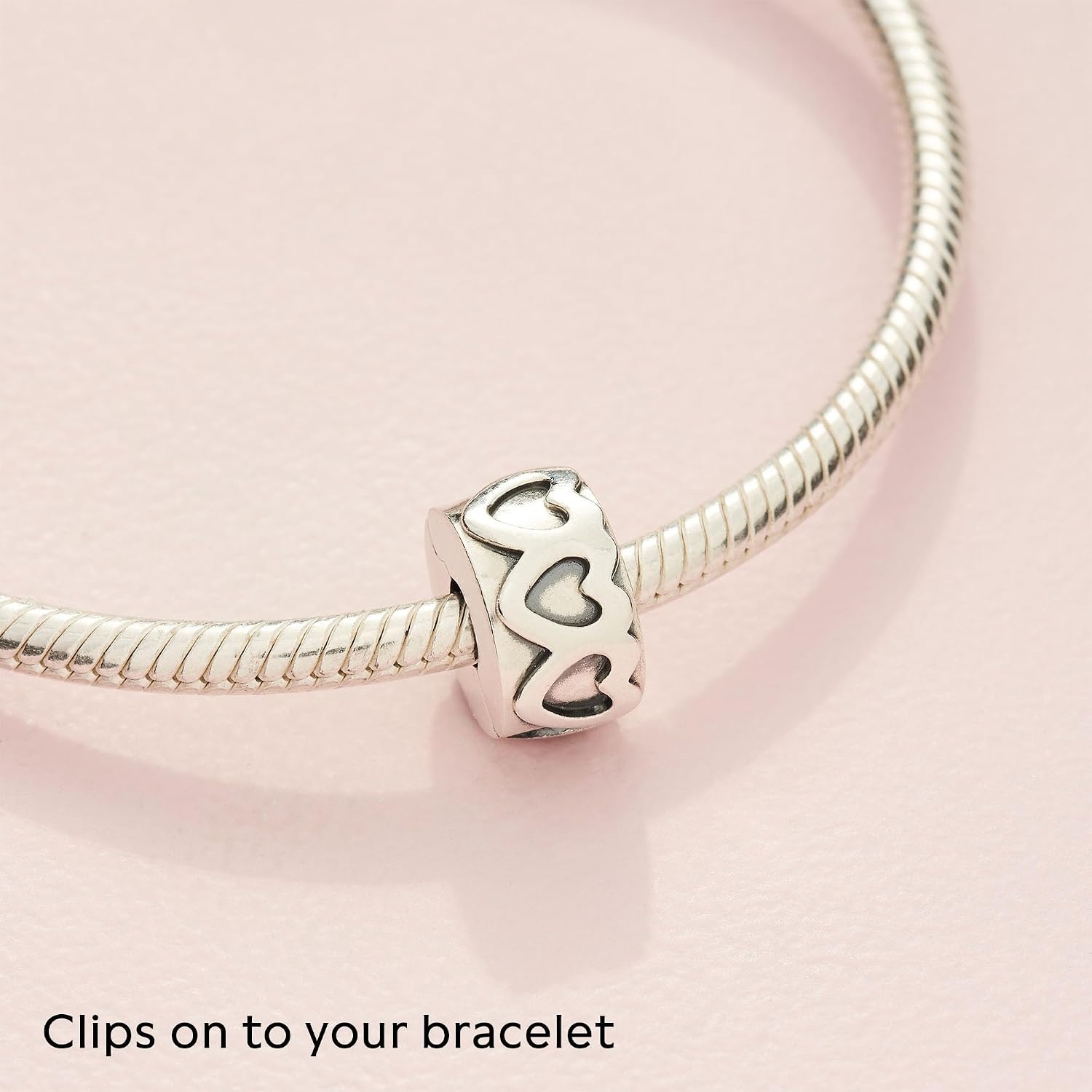 image:imagePANDORA Band of Hearts Clip Charm Compatible with PANDORA Moments Sterling Silver Gift for Her Jewelry for Women with Gift Box