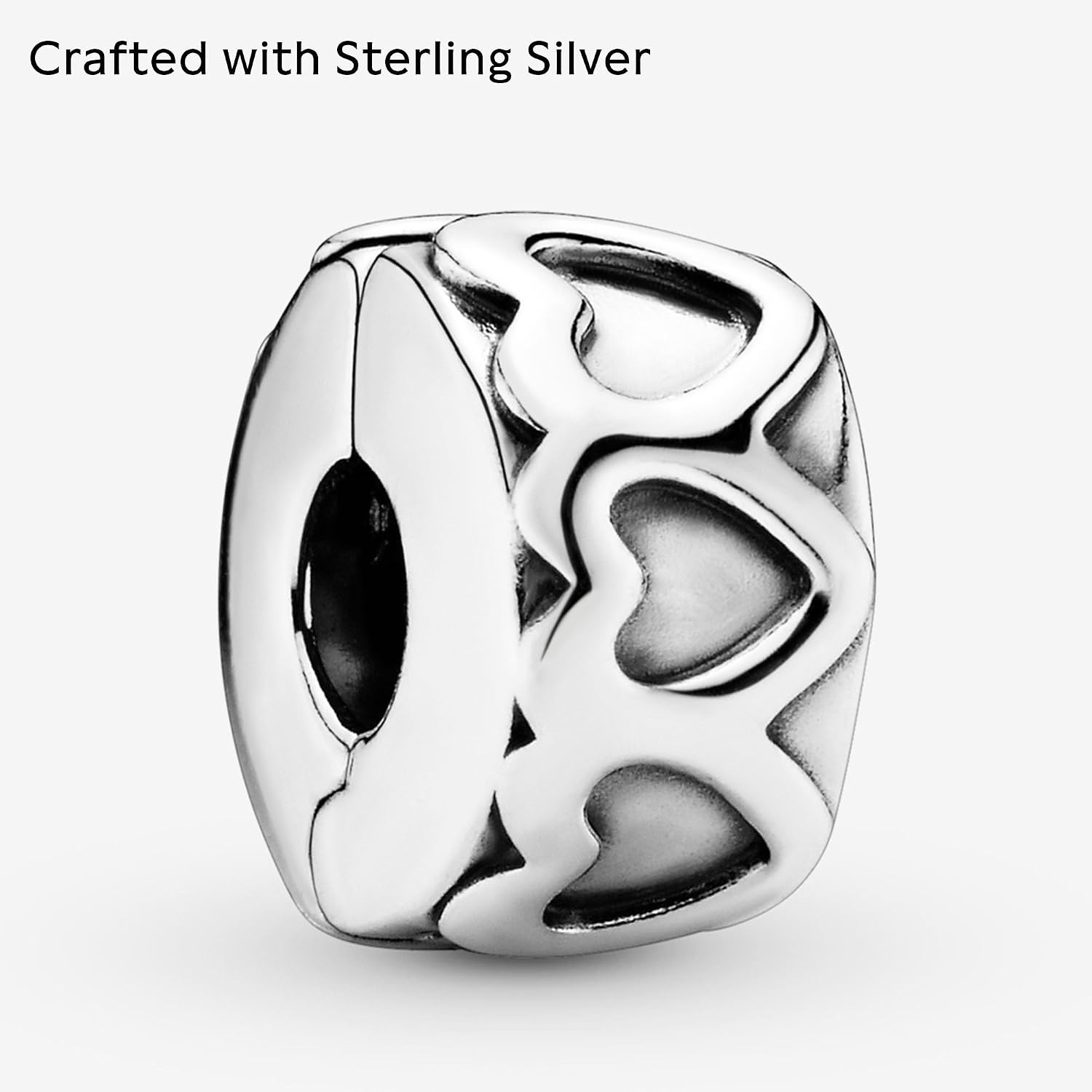image:imagePANDORA Band of Hearts Clip Charm Compatible with PANDORA Moments Sterling Silver Gift for Her Jewelry for Women with Gift Box