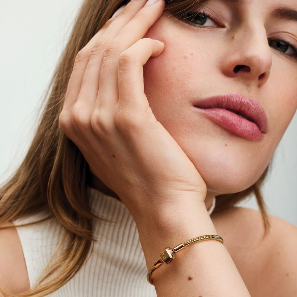 image:imagePANDORA Barrel Clasp Snake Chain BraceletGold