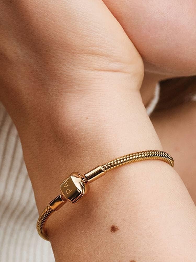 image:imagePANDORA Barrel Clasp Snake Chain BraceletGold