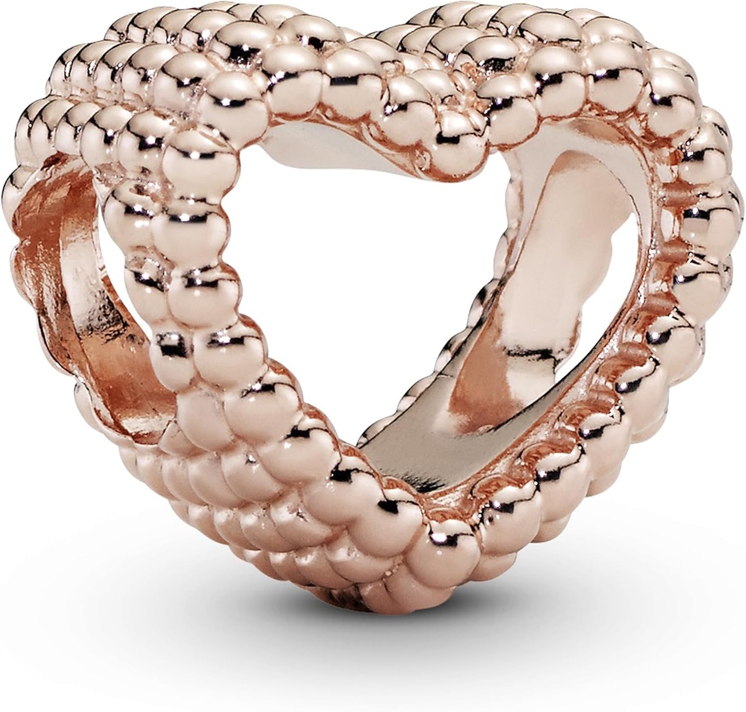 image:imagePANDORA Beaded Open Heart Charm Bracelet Charm for PANDORA Moments Bracelets 14k Rose Gold Gift for Her Jewelry for Women with Gift Box