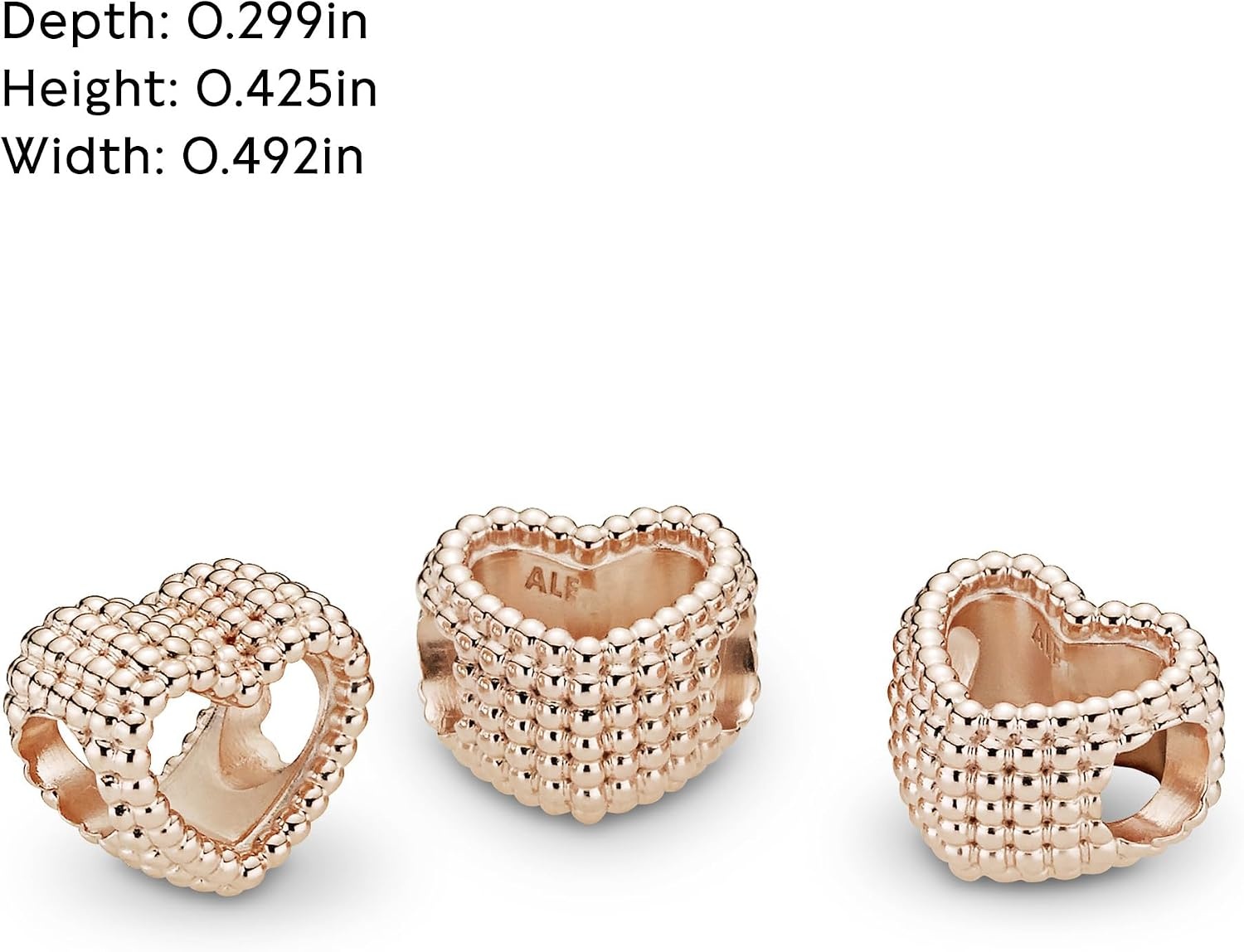 image:imagePANDORA Beaded Open Heart Charm Bracelet Charm for PANDORA Moments Bracelets 14k Rose Gold Gift for Her Jewelry for Women with Gift Box