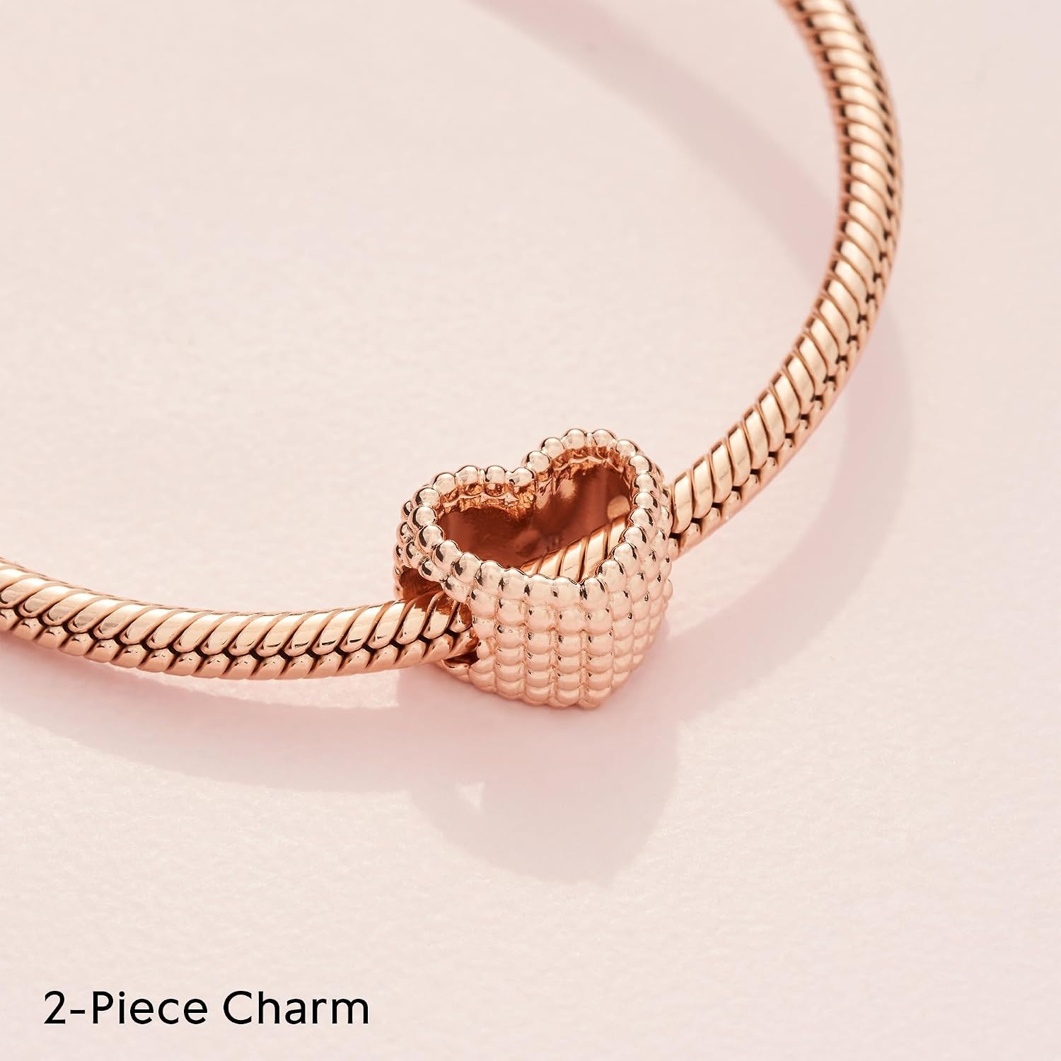 image:imagePANDORA Beaded Open Heart Charm Bracelet Charm for PANDORA Moments Bracelets 14k Rose Gold Gift for Her Jewelry for Women with Gift Box