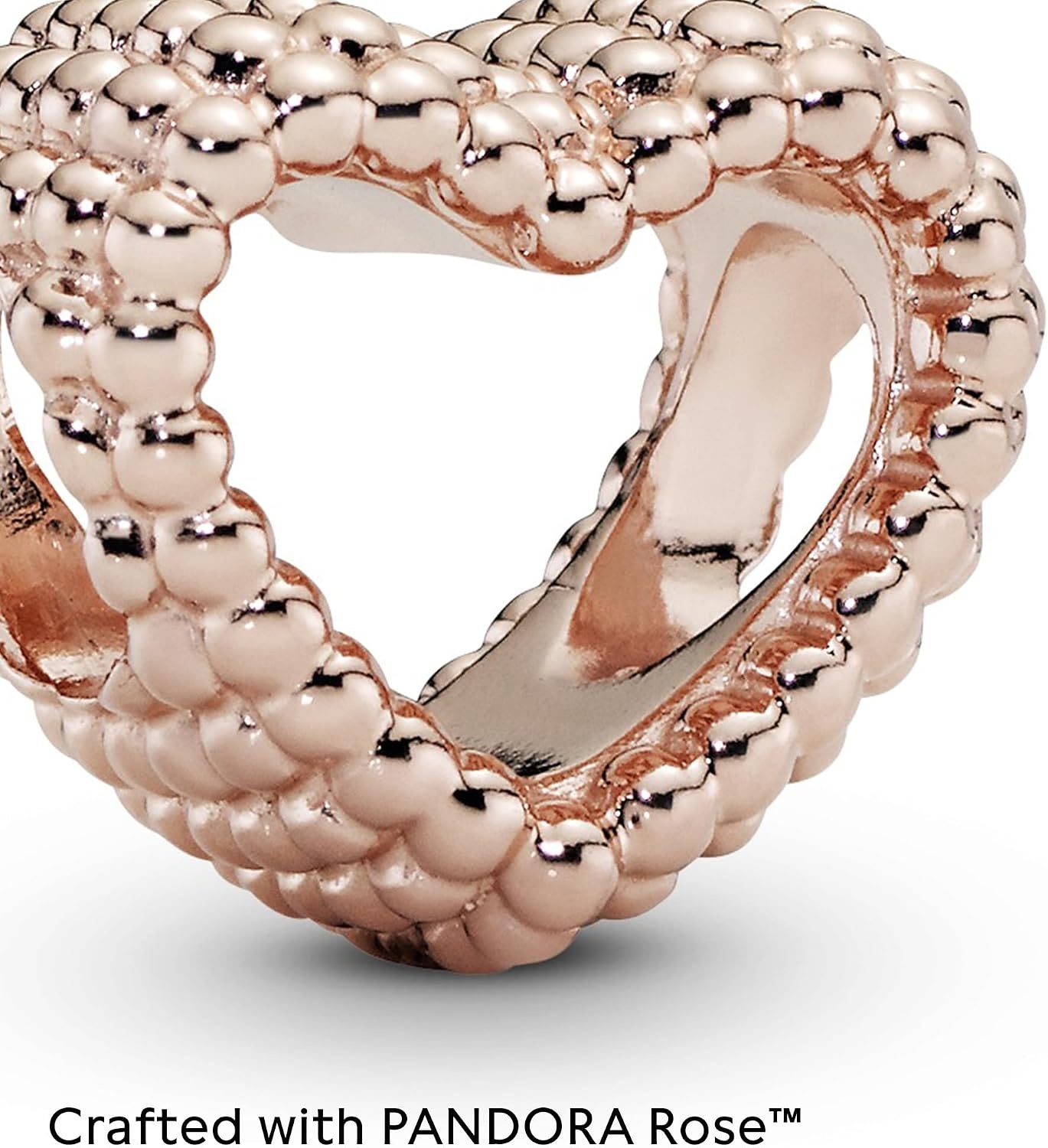 image:imagePANDORA Beaded Open Heart Charm Bracelet Charm for PANDORA Moments Bracelets 14k Rose Gold Gift for Her Jewelry for Women with Gift Box