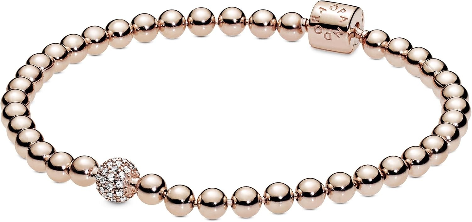 image:imagePANDORA Beads amp Pav Bracelet Bracelet for Women Gift for Her With Gift Box67 Inches