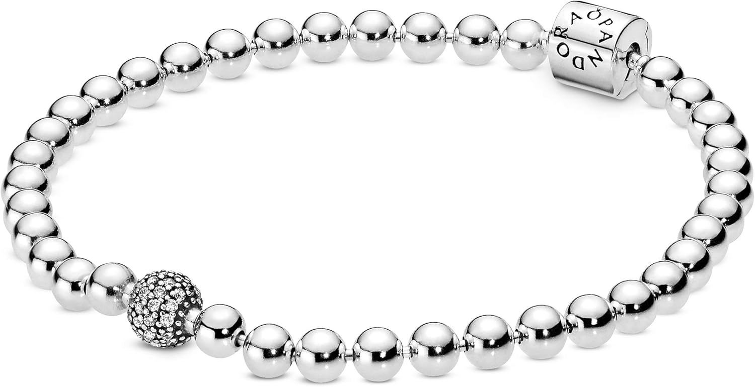 image:imagePANDORA Beads amp Pav Bracelet Bracelet for Women Gift for Her With Gift Box67 Inches