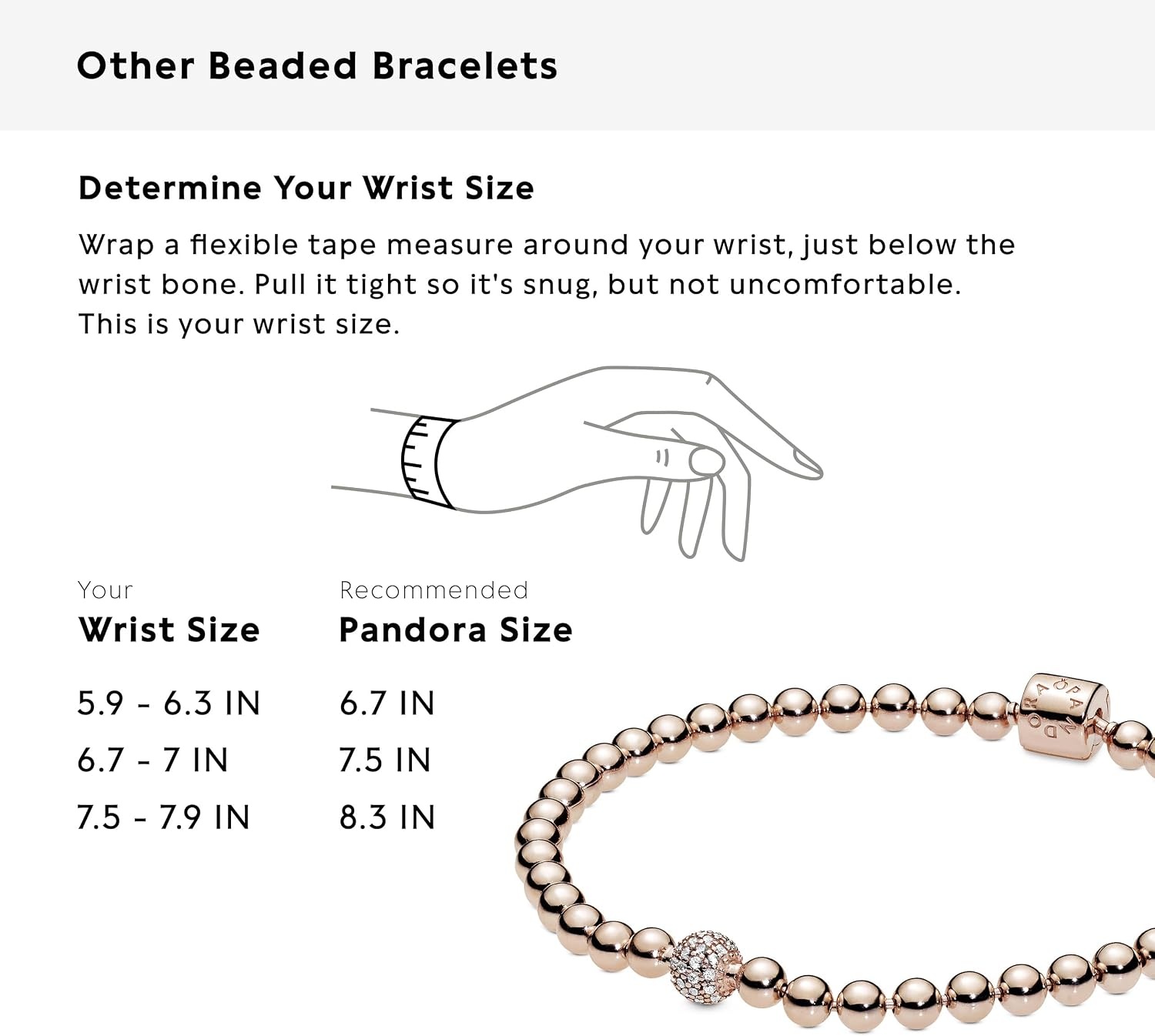 image:imagePANDORA Beads amp Pav Bracelet Bracelet for Women Gift for Her With Gift Box67 Inches