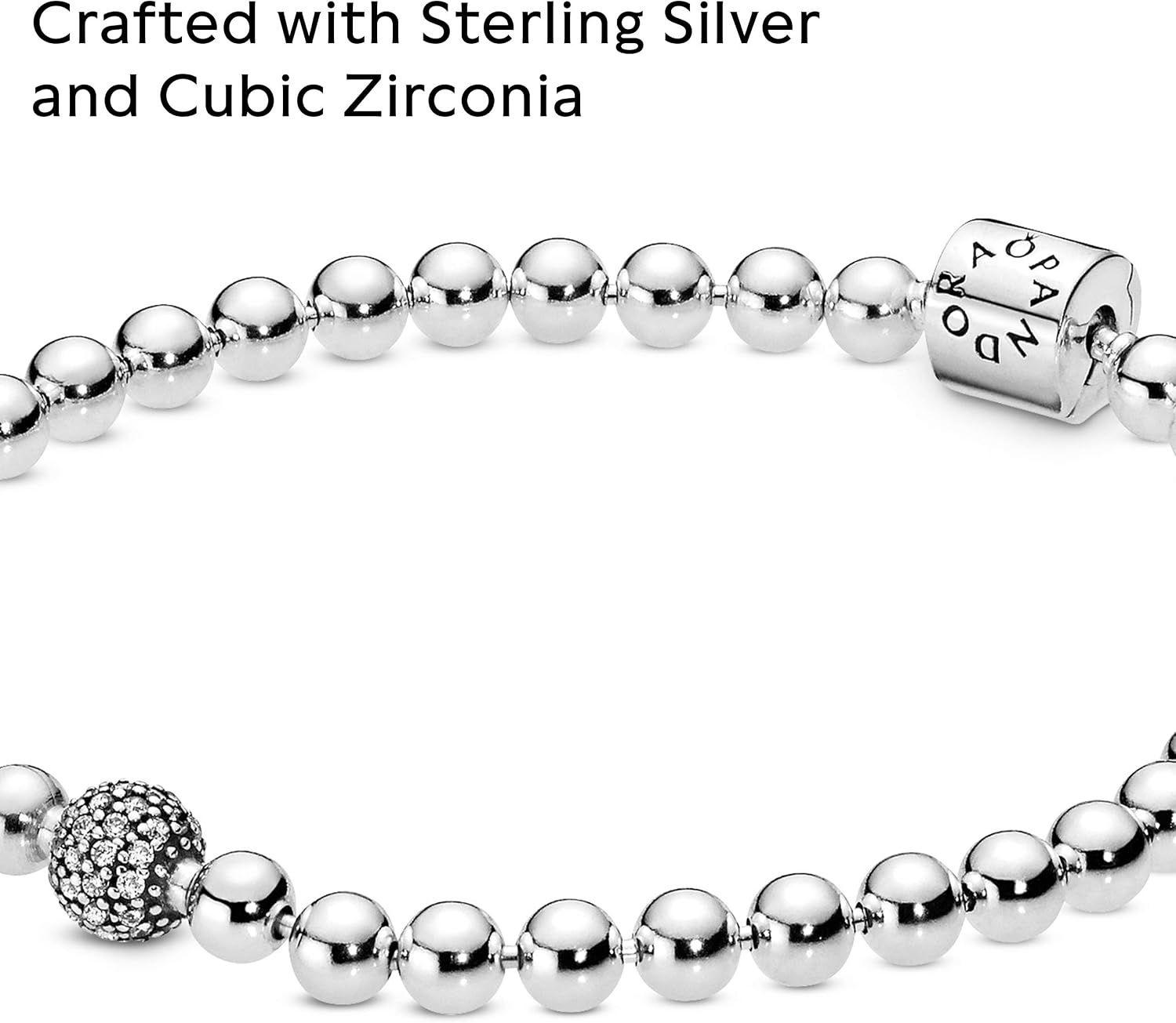 image:imagePANDORA Beads amp Pav Bracelet Bracelet for Women Gift for Her With Gift Box75 Inches
