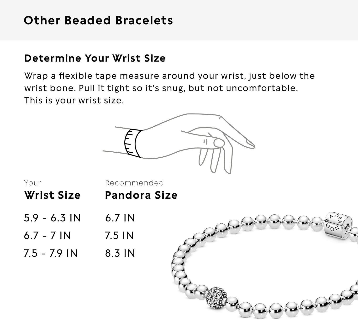 image:imagePANDORA Beads amp Pav Bracelet Bracelet for Women Gift for Her With Gift Box75 Inches