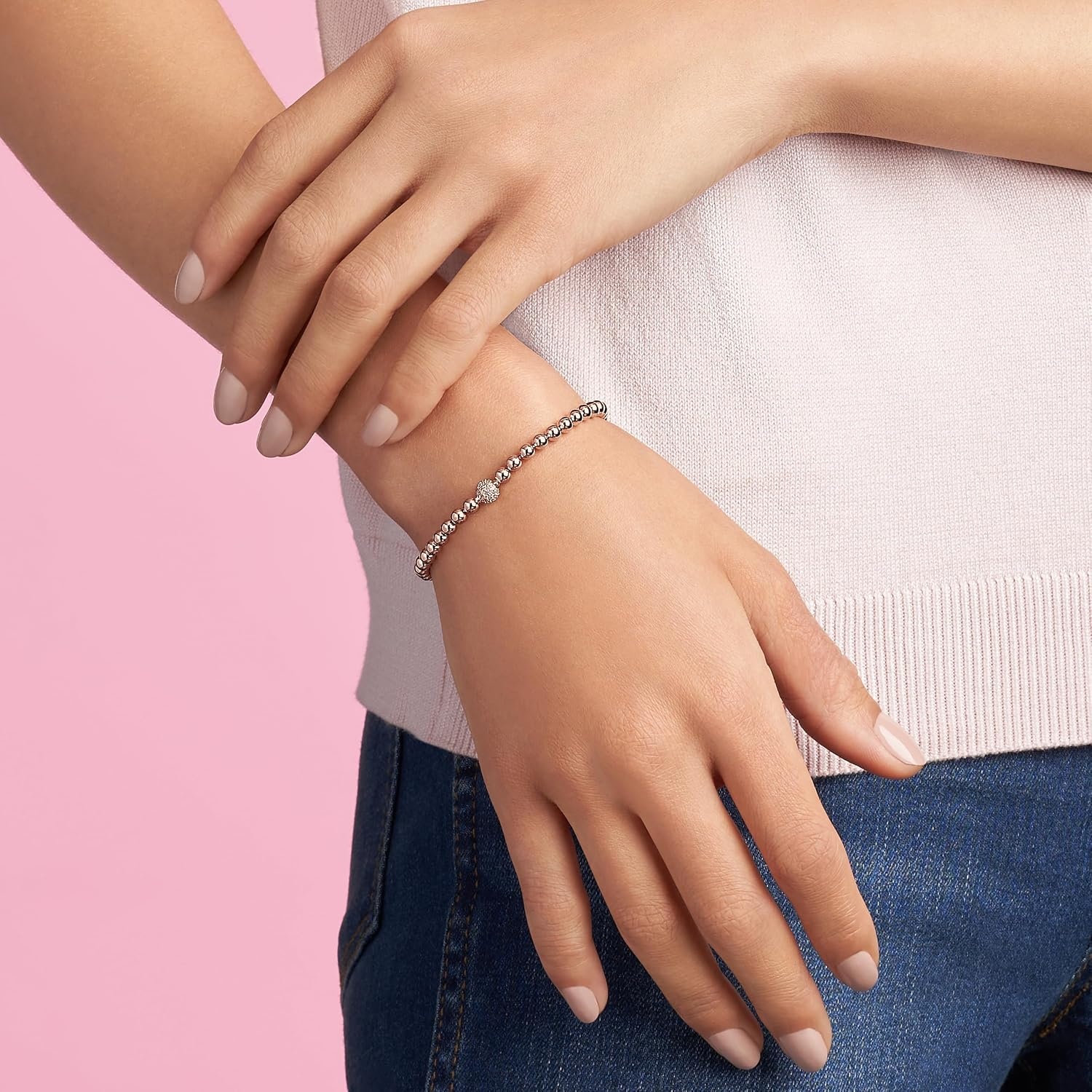 image:imagePANDORA Beads amp Pav Bracelet Bracelet for Women Gift for Her With Gift Box83 Inches