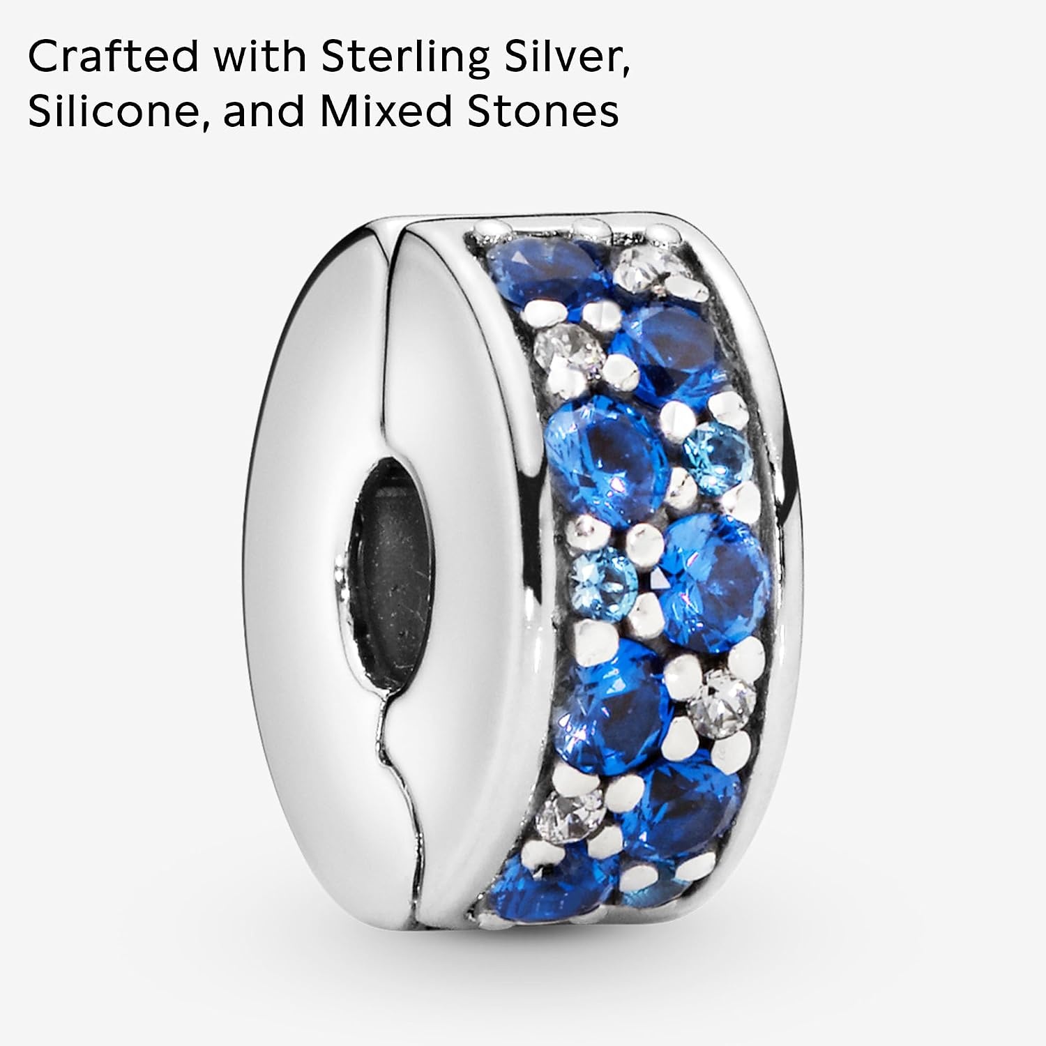 image:imagePANDORA Blue Pav Clip Charm PANDORA Bracelet Charm for PANDORA Moments Bracelets Stunning Womens Jewelry Gift for Women Made with Sterling Silver amp Cubic Zirconia With Gift Box