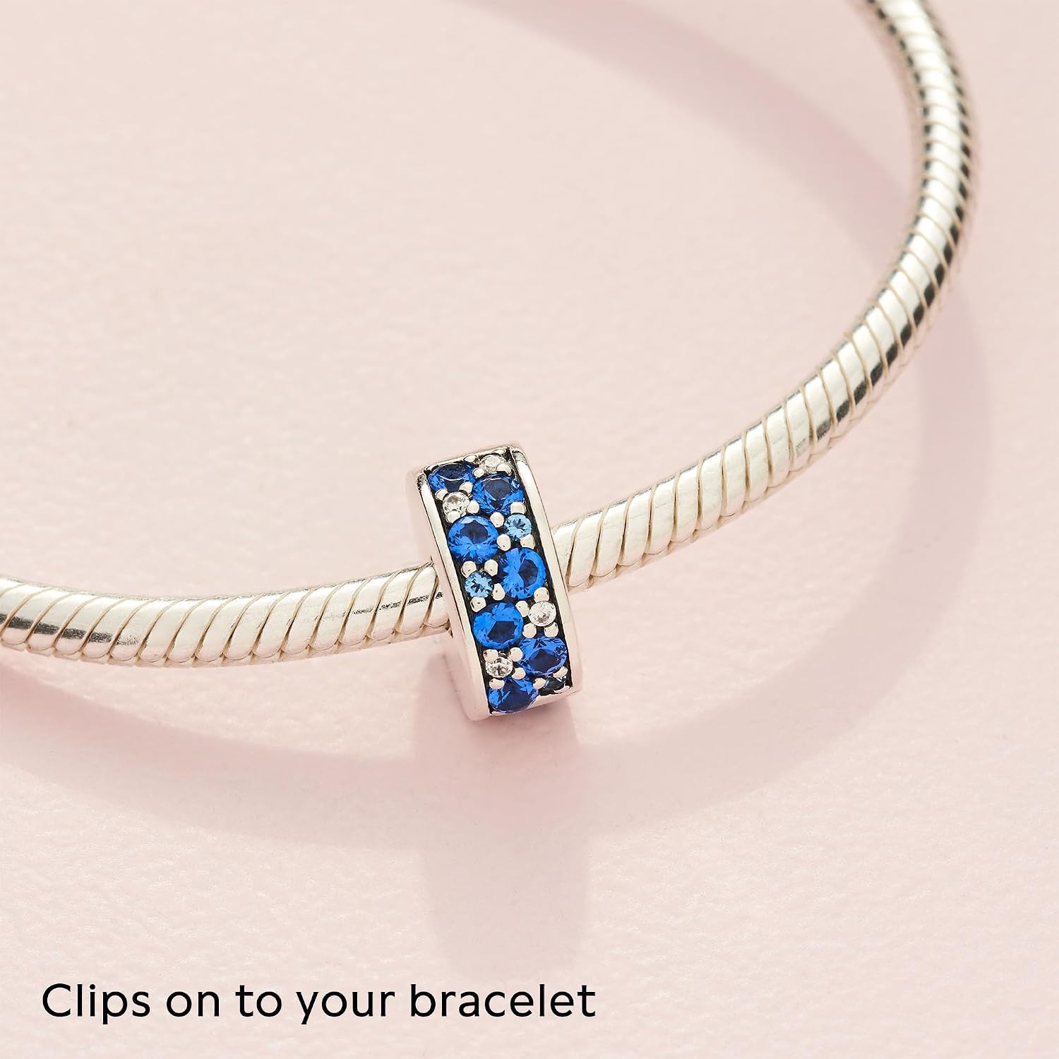 image:imagePANDORA Blue Pav Clip Charm PANDORA Bracelet Charm for PANDORA Moments Bracelets Stunning Womens Jewelry Gift for Women Made with Sterling Silver amp Cubic Zirconia With Gift Box