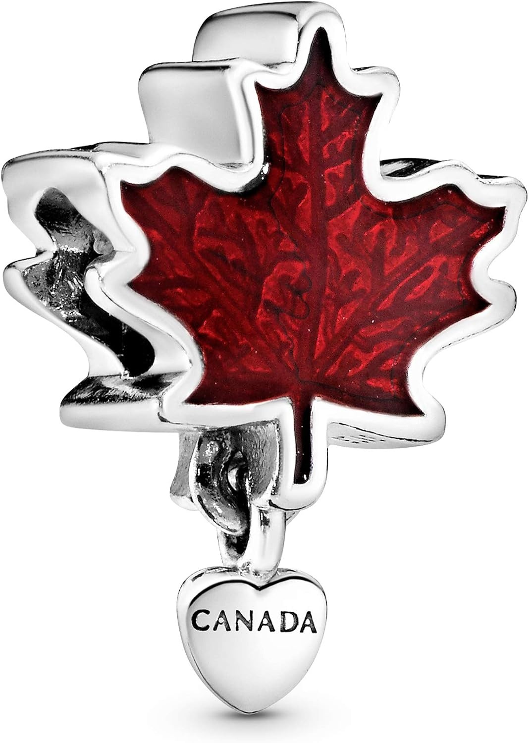 image:imagePANDORA Canada Red Maple Leaf Charm Compatible with PANDORA Moments Gift for Her Made with Sterling Silver amp Enamel with Gift Box