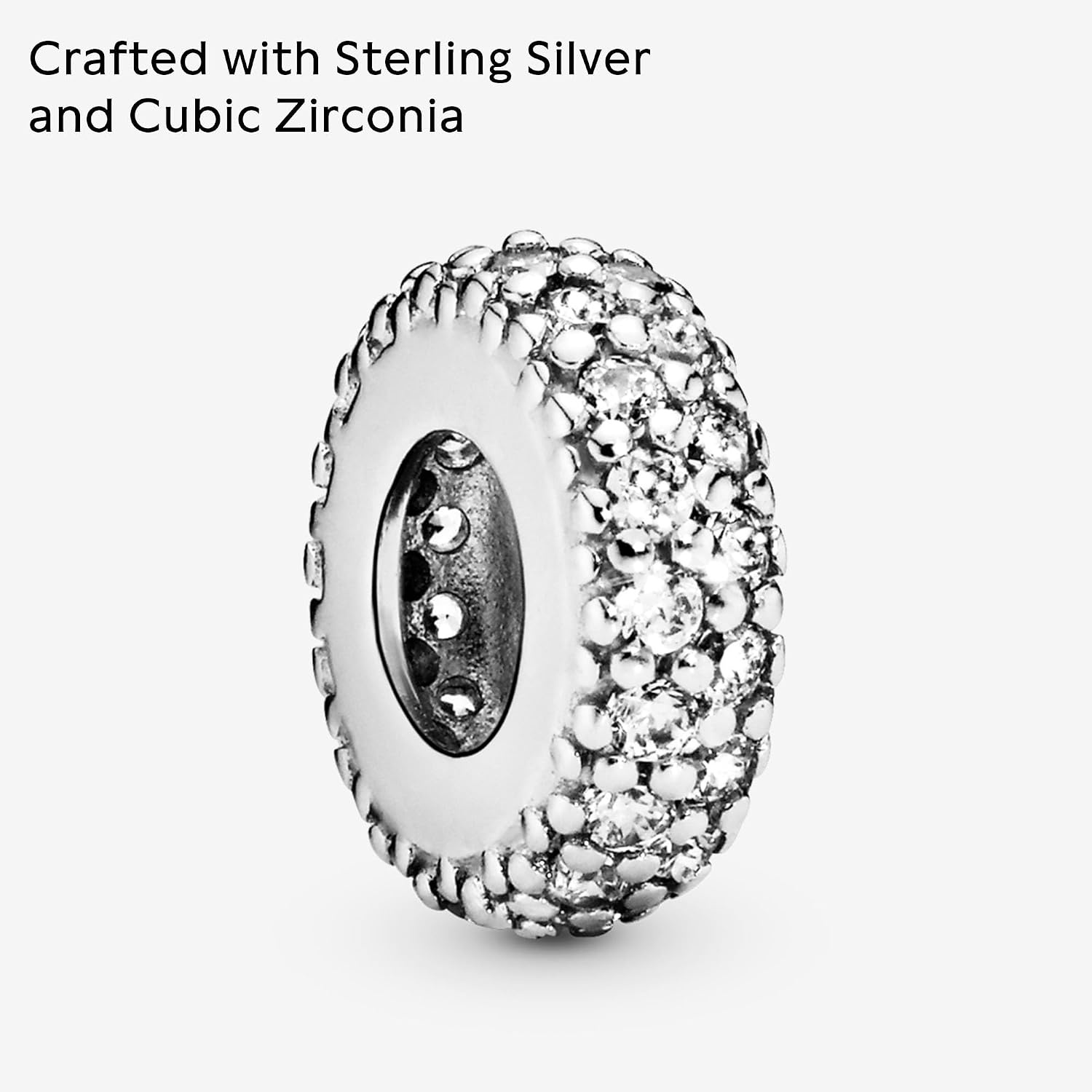 image:imagePANDORA Clear Sparkle Spacer Charm Bracelet Charm Moments Bracelets Stunning Womens Jewelry Gift for Women in Your Life Made with Sterling Silver amp Cubic Zirconia With Gift Box