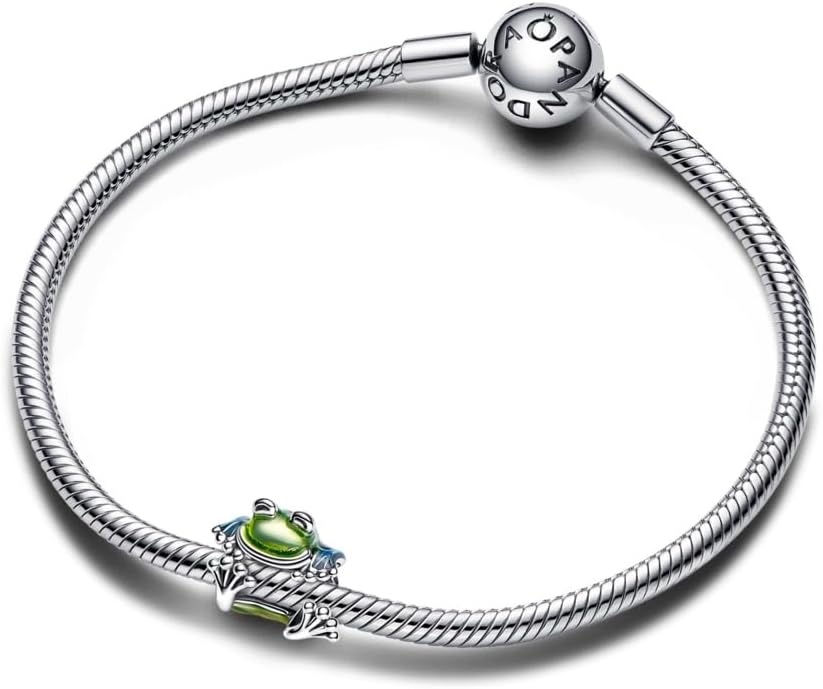 image:imagePANDORA Climbing Frog Charm Animal Charm Sterling Silver amp Green Blue Enamel Compatible with PANDORA Moments Jewelry for Women with Gift Box