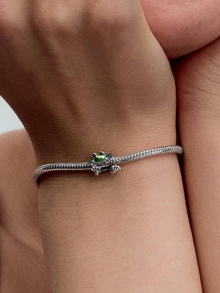 image:imagePANDORA Climbing Frog Charm Animal Charm Sterling Silver amp Green Blue Enamel Compatible with PANDORA Moments Jewelry for Women with Gift Box