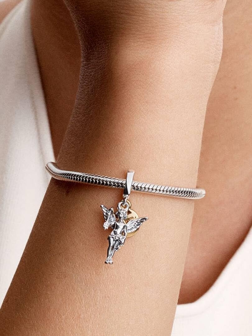 image:imagePANDORA Cupid Dangle Charm Sterling Silver amp 14k Gold Plated Compatible with PANDORA Moments amp ME Jewelry for Women with Gift Box