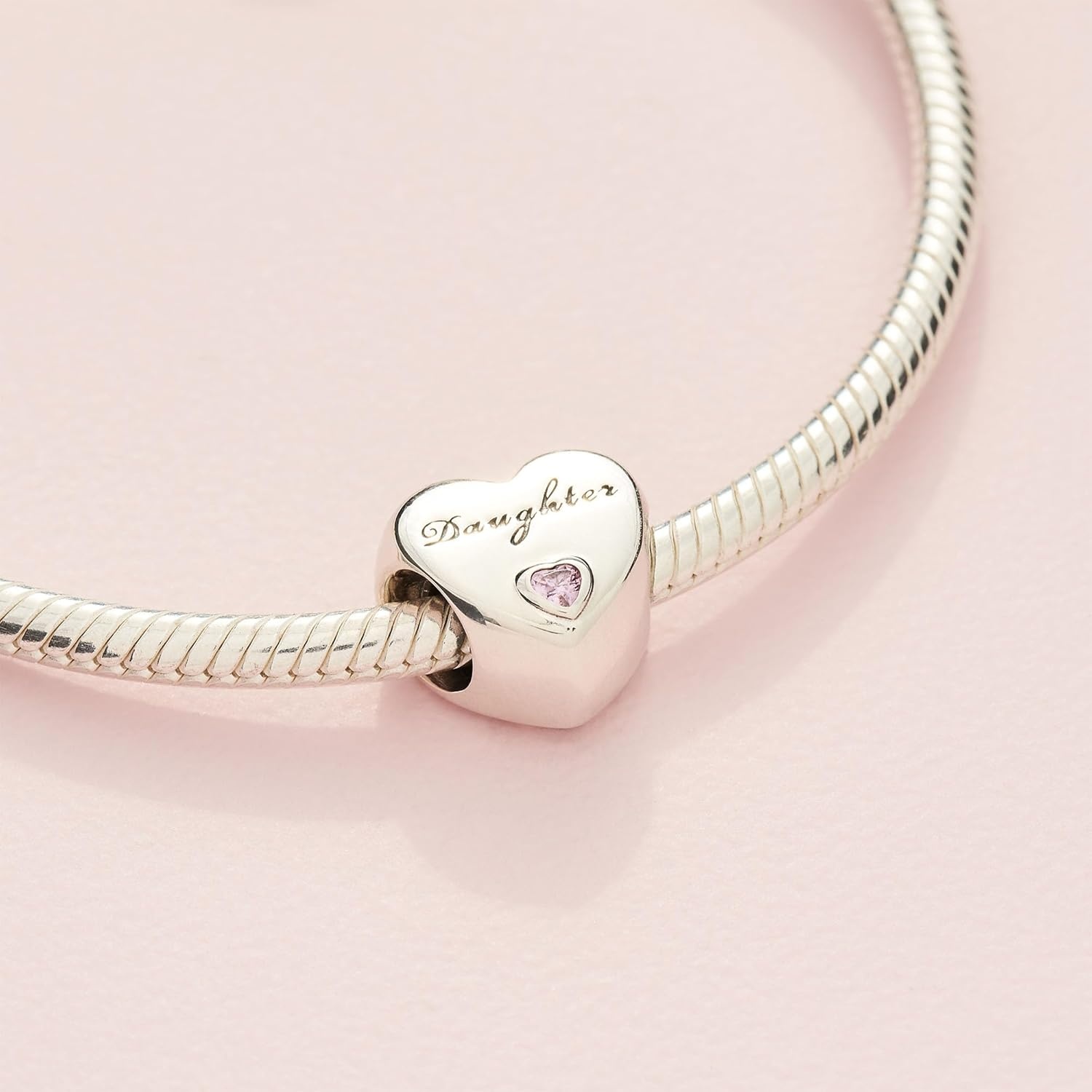 image:imagePANDORA Daughter Heart Charm Compatible with PANDORA Moments Sterling Silver Gift for Her Jewelry for Women with Gift Box