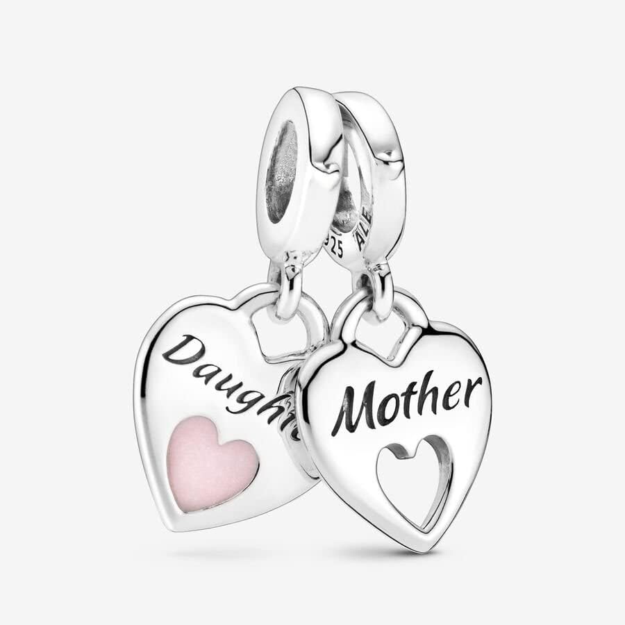 image:imagePANDORA Double Heart Split Dangle Charm Compatible Moments Jewelry for Women Gift for Her Made with Sterling Silver amp Enamel With Gift Box