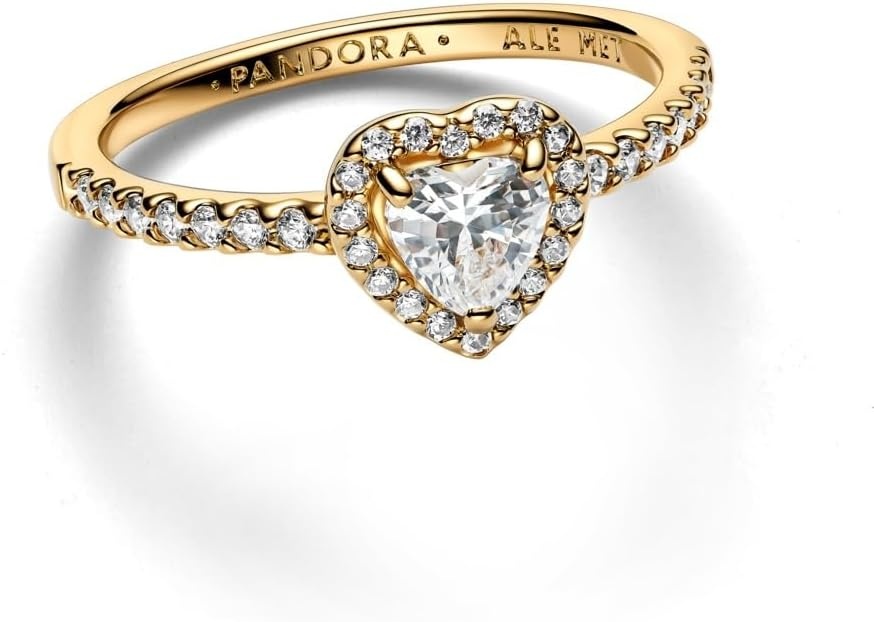 image:imagePANDORA Elevated Heart RingGold Clear