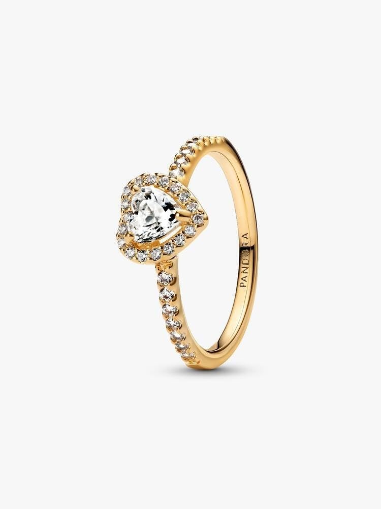 image:imagePANDORA Elevated Heart RingGold Clear