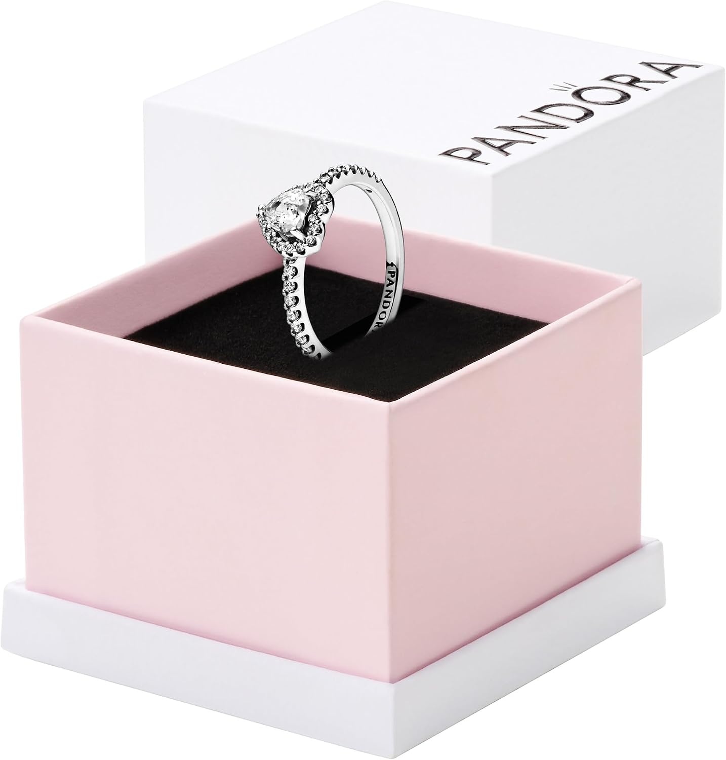 image:imagePANDORA Elevated Heart RingSilver Clear