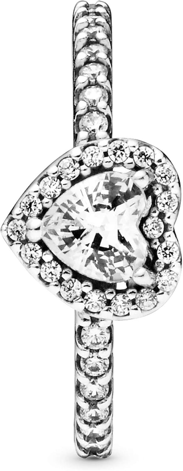 image:imagePANDORA Elevated Heart RingSilver Clear
