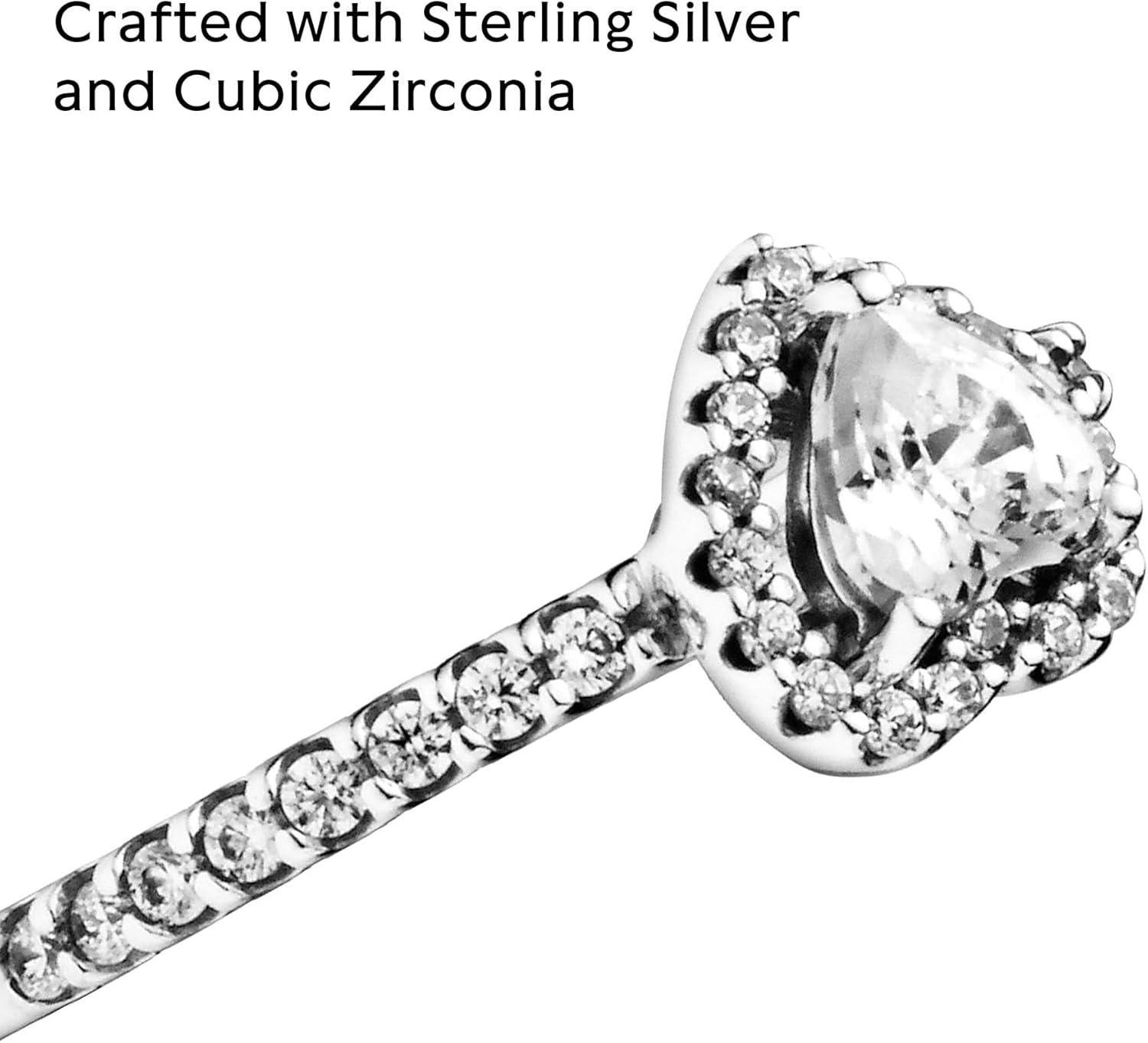 image:imagePANDORA Elevated Heart RingSilver Clear