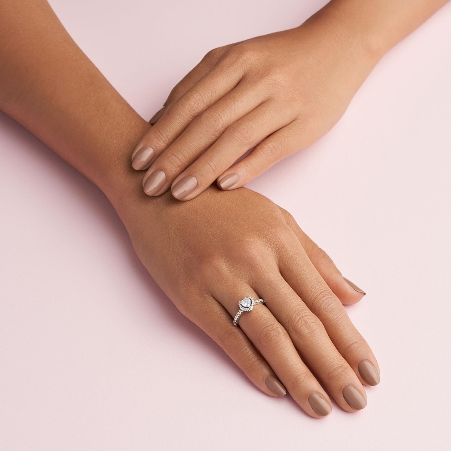 image:imagePANDORA Elevated Heart RingSilver Clear