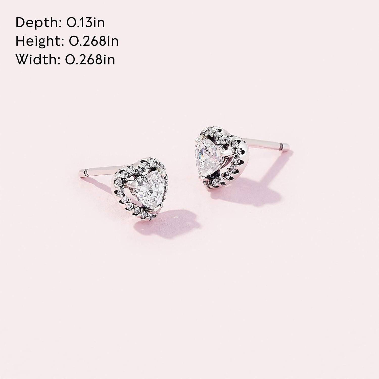 image:imagePANDORA Elevated Heart Stud Earrings Timeless Earrings for Women Gift for Her Made with Sterling Silver amp Cubic Zirconia With Gift Box
