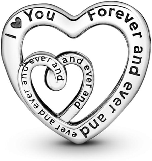 image:imagePANDORA Entwined Infinite Hearts Charm Gift for Her Compatible with PANDORA Moments Sterling Silver Bracelet Charm With Gift Box
