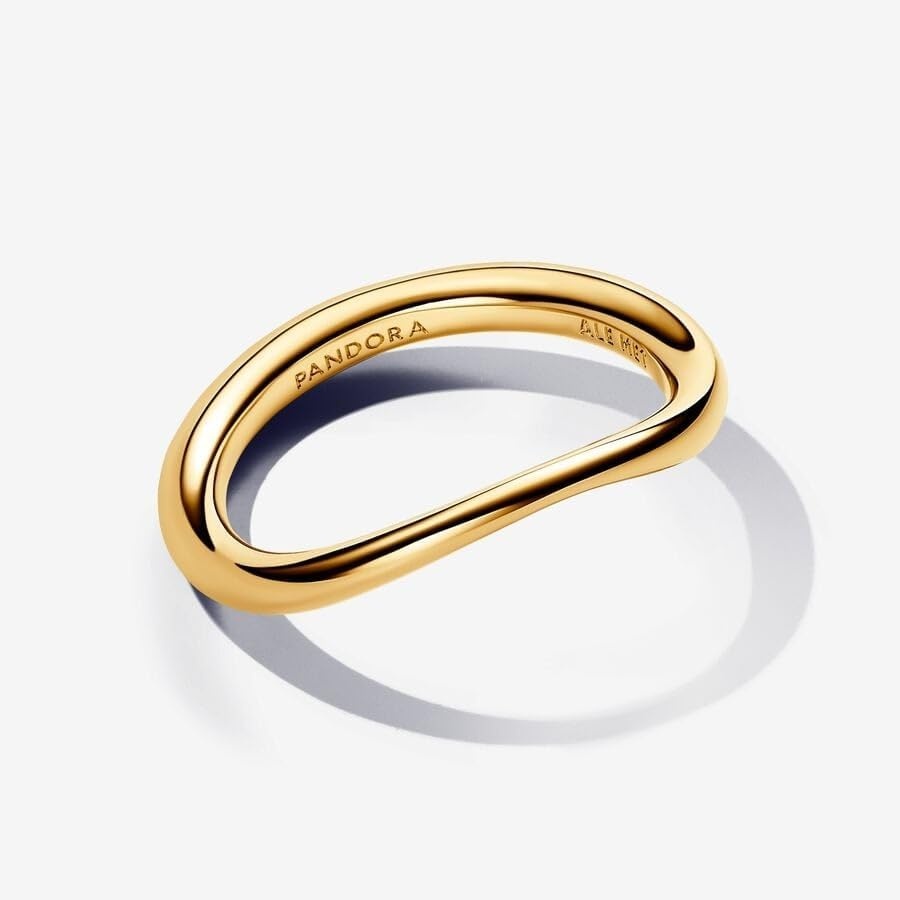 image:imagePANDORA Essence Organically Shaped Band Ring 14k GoldPlated Ring Gift for Women Includes Gift Box45