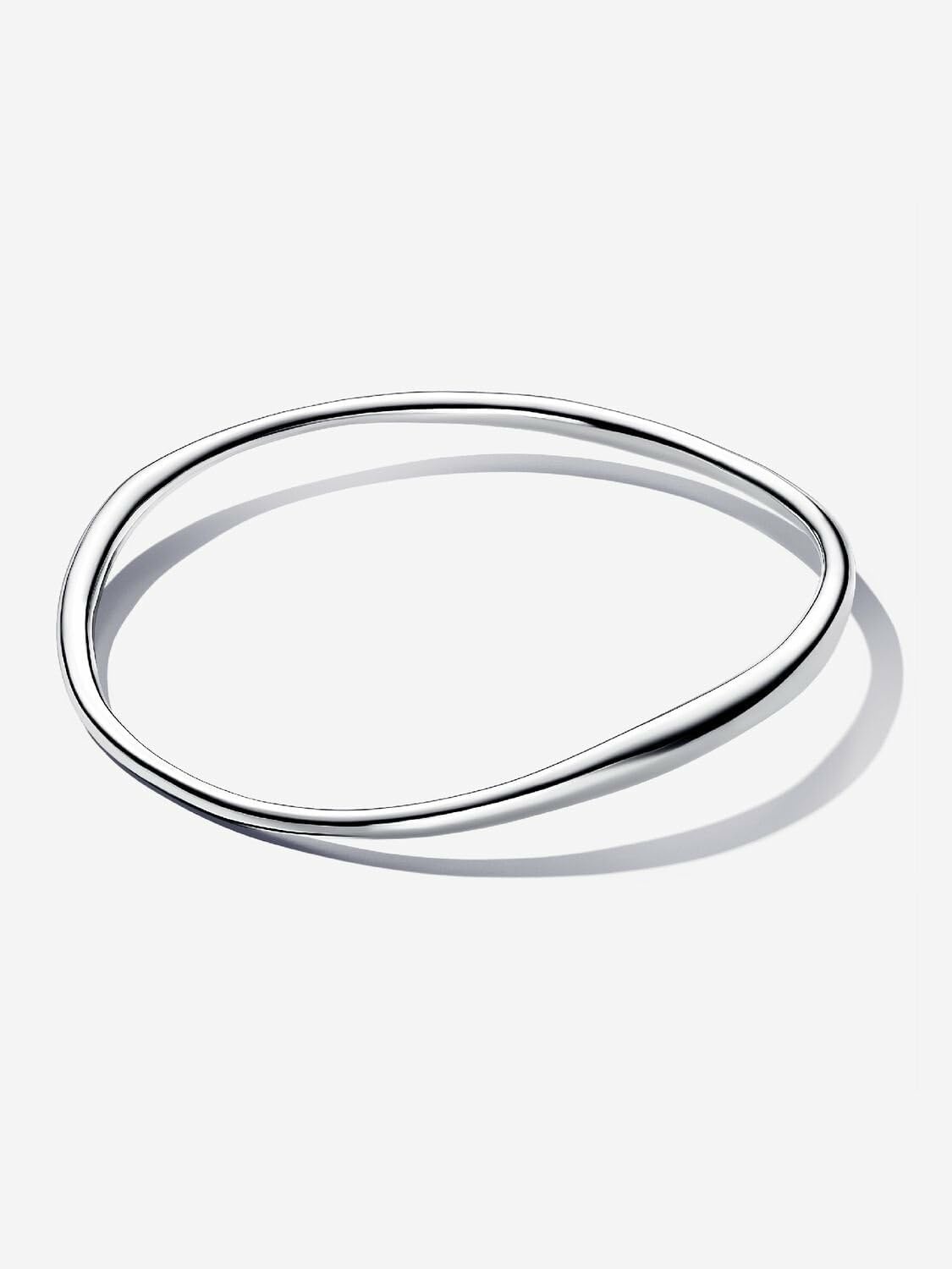 image:imagePANDORA Essence Organically Shaped Bangle Sterling Silver Bangle Gift for Women Includes Gift Box19