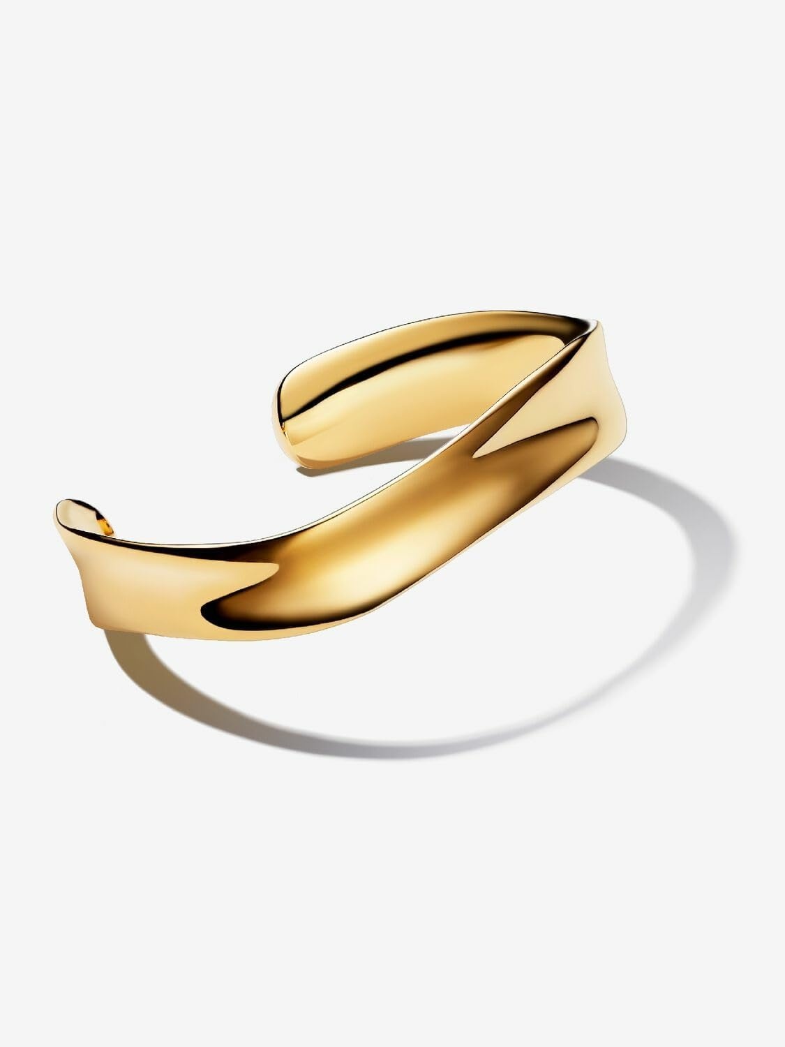 image:imagePANDORA Essence Organically Shaped Broad Open Bangle 14k GoldPlated Bangle Bracelet for Women Includes Gift Box175