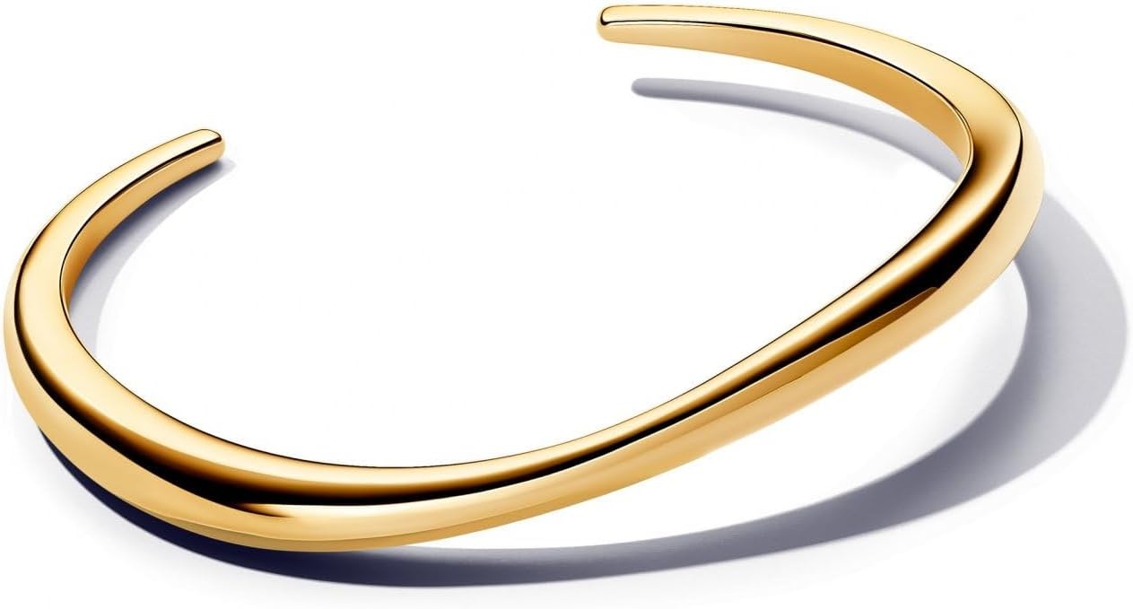 image:imagePANDORA Essence Organically Shaped Open Bangle 14k GoldPlated Bangle Bracelet for Women Includes Gift Box16