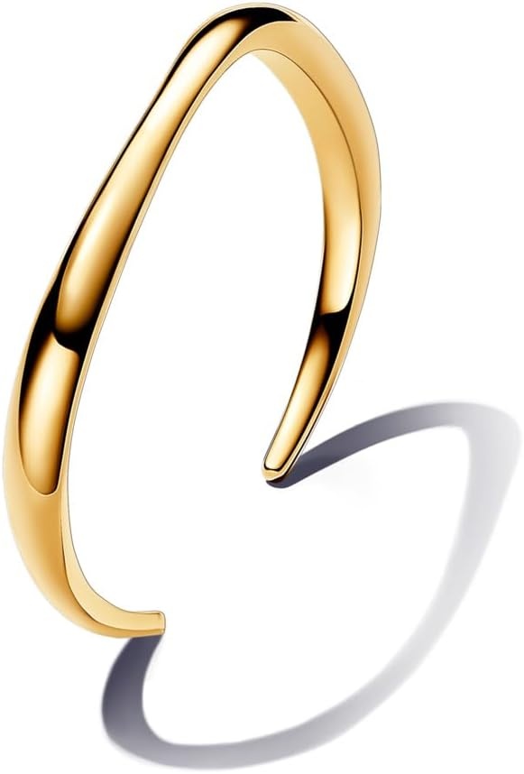 image:imagePANDORA Essence Organically Shaped Open Bangle 14k GoldPlated Bangle Bracelet for Women Includes Gift Box19