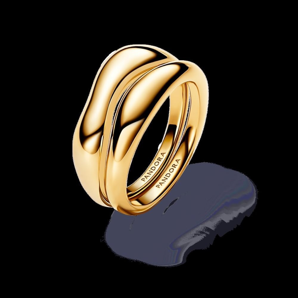 image:imagePANDORA Essence Organically Shaped Stacking Rings Stackable Ring for Women 14k GoldPlated Ring Includes Gift Box5