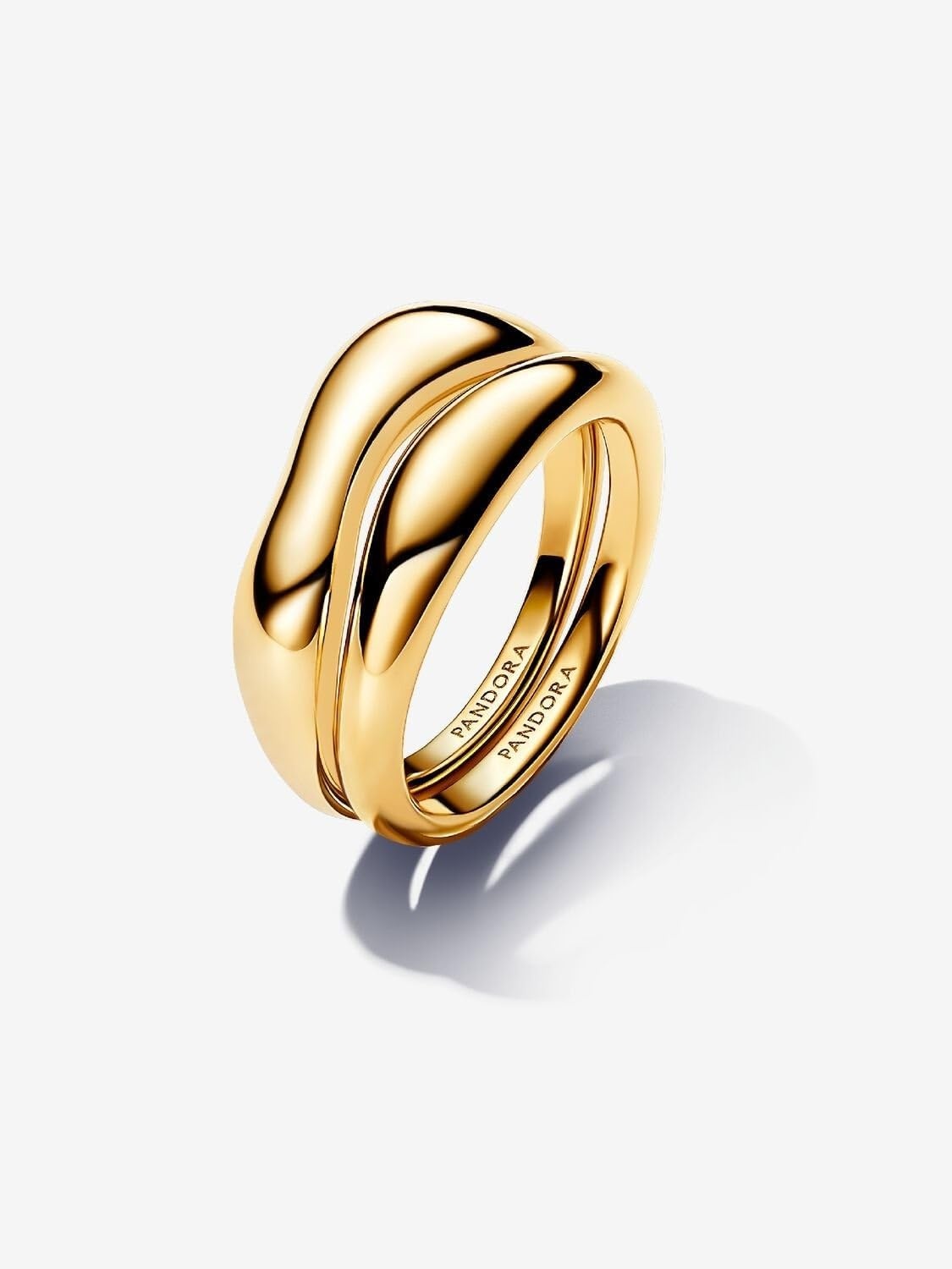 image:imagePANDORA Essence Organically Shaped Stacking Rings Stackable Ring for Women 14k GoldPlated Ring Includes Gift Box6
