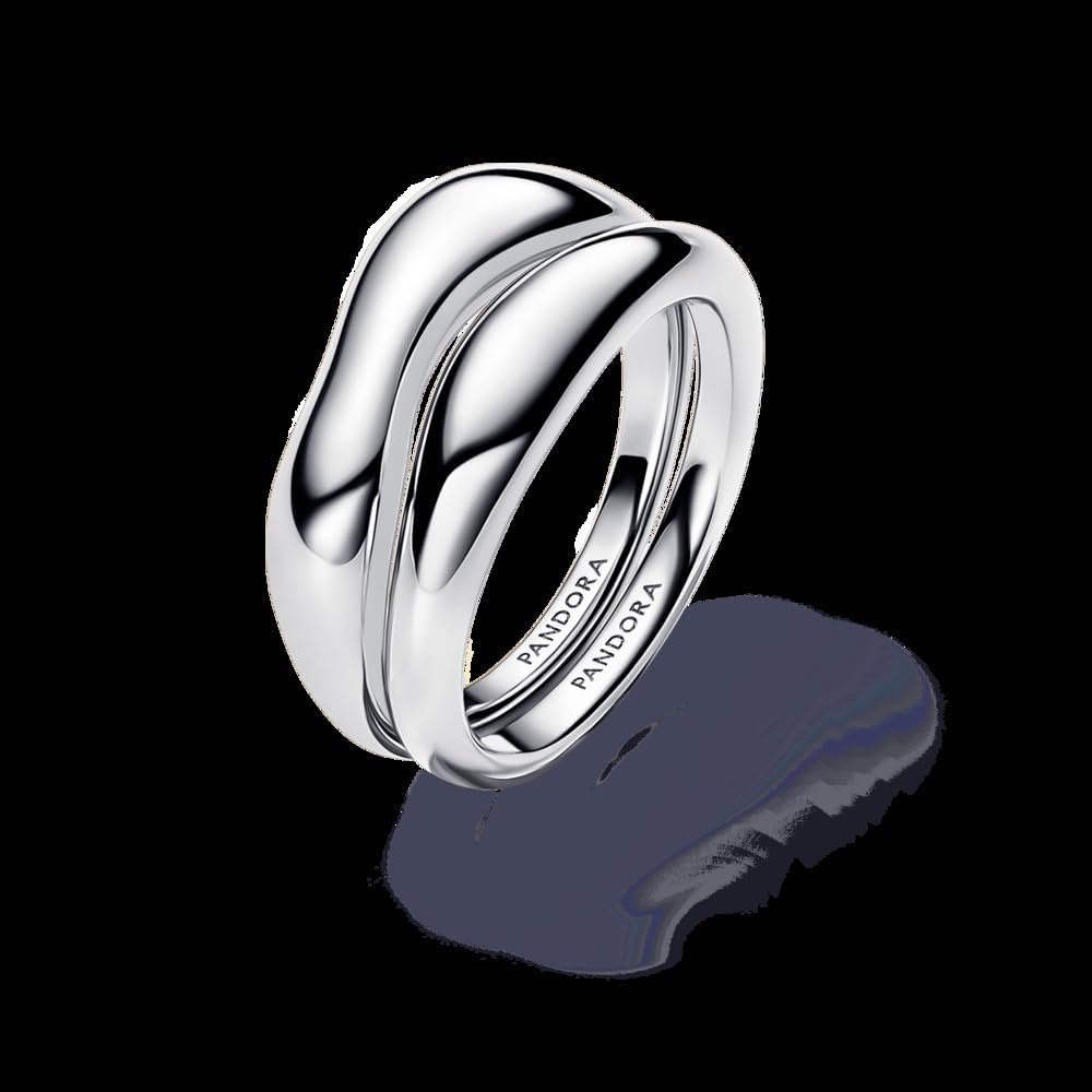 image:imagePANDORA Essence Organically Shaped Stacking Rings Sterling Silver Ring Layering amp Stacking Ring for Women Includes Gift Box6