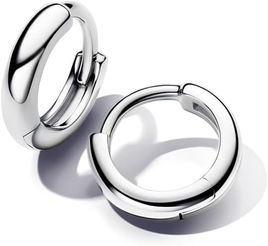 image:imagePANDORA Essence Round Huggie Hoop Earrings Sterling SIlver Earrings Gift for Women Includes Gift Box