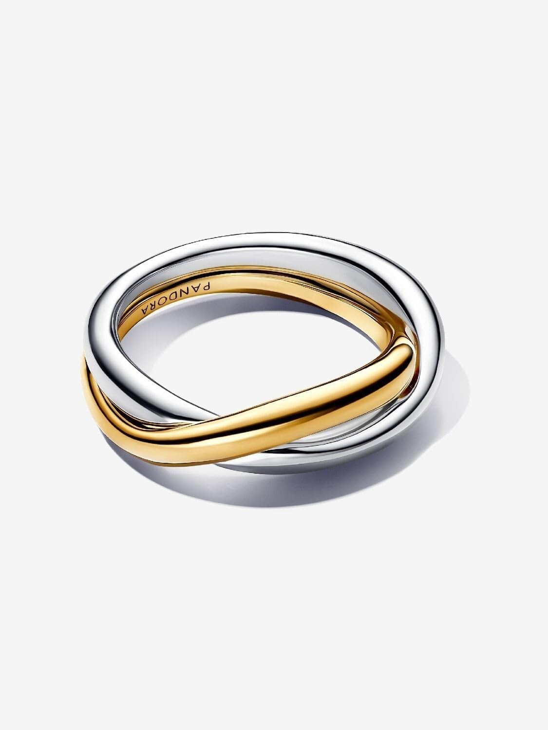 image:imagePANDORA Essence Twotone Entwined Bands Ring Sterling silver and 14k GoldPlated Ring Includes Gift Box85