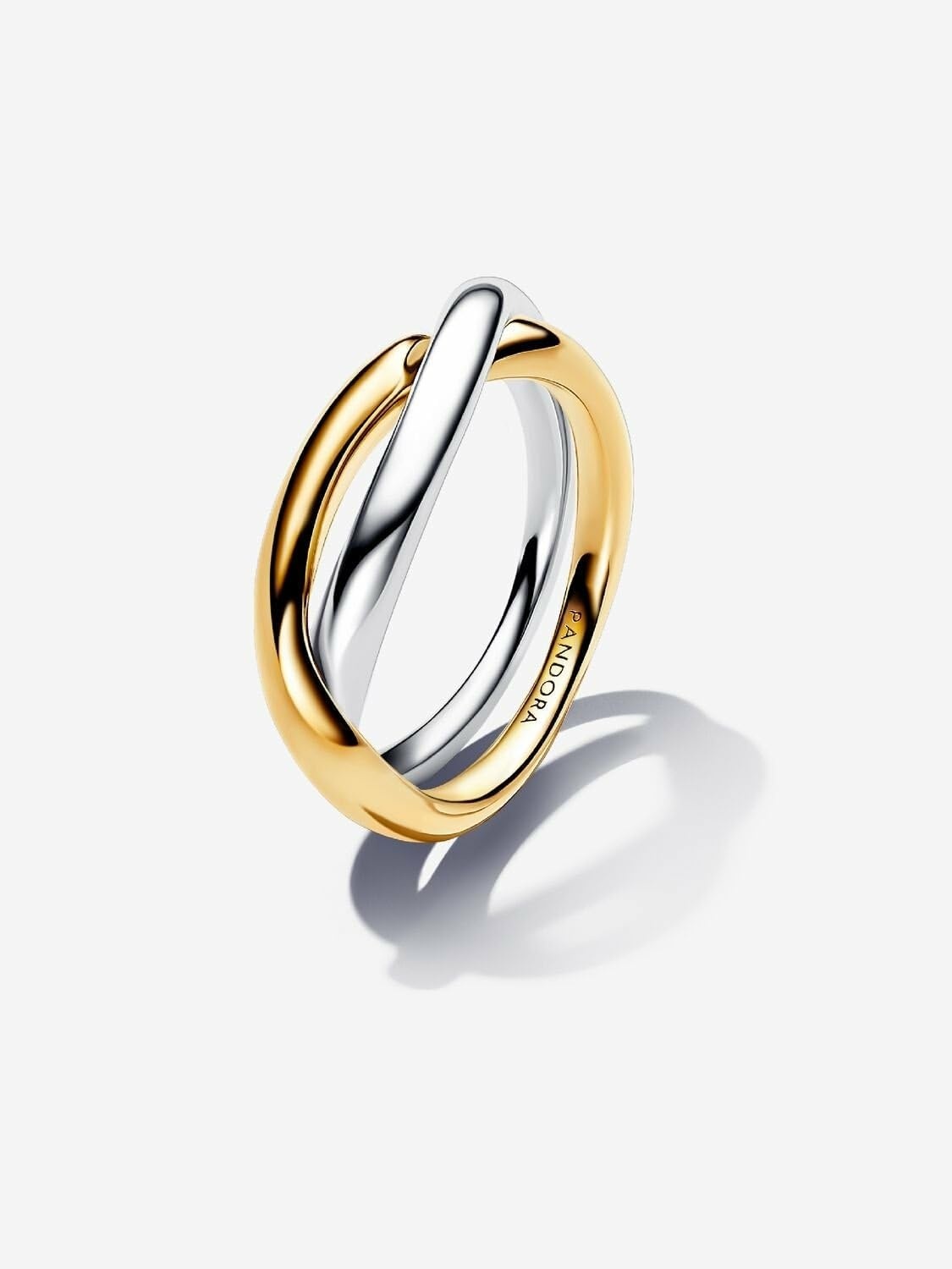 image:imagePANDORA Essence Twotone Entwined Bands Ring Sterling silver and 14k GoldPlated Ring Includes Gift Box85