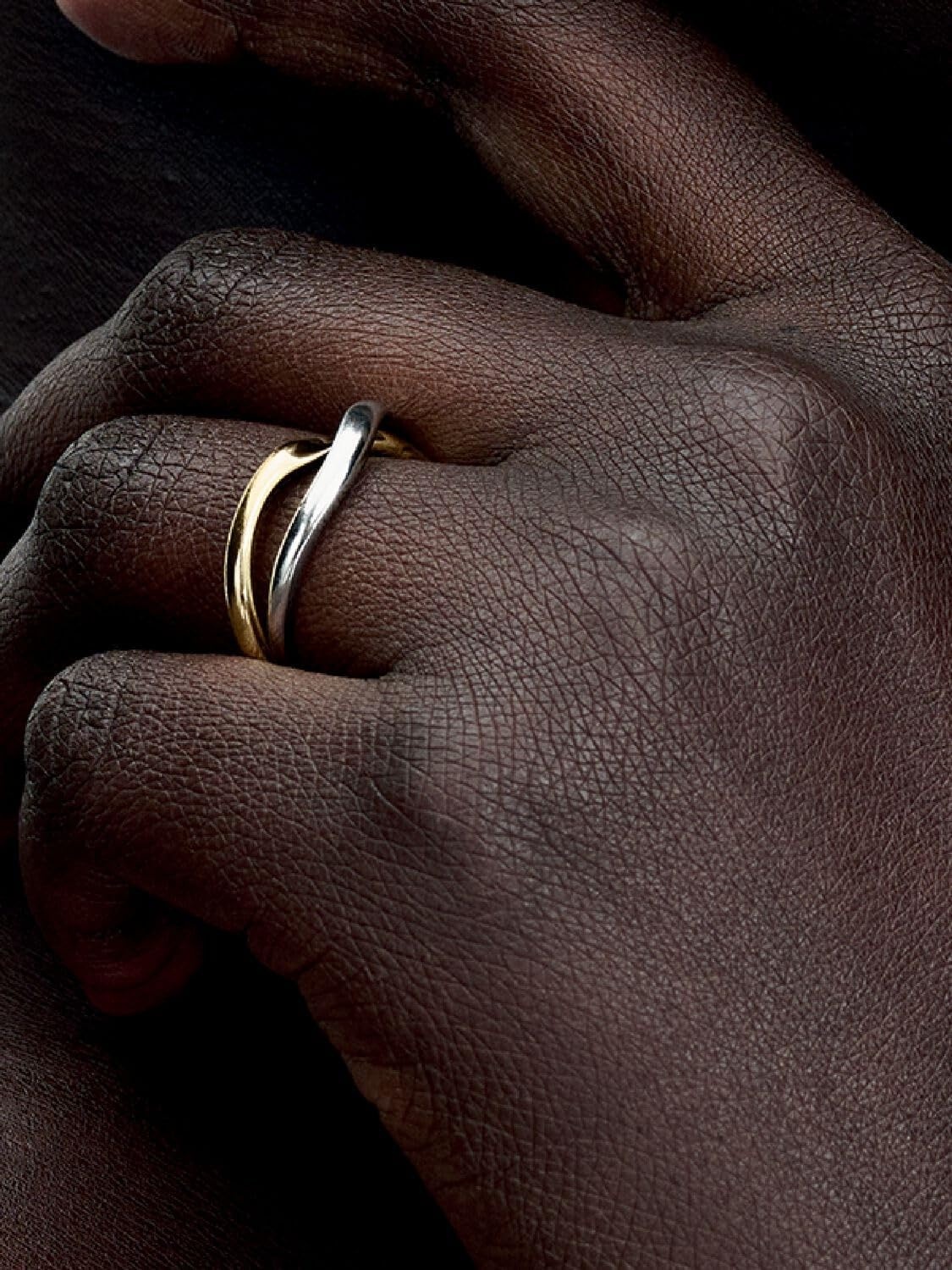 image:imagePANDORA Essence Twotone Entwined Bands Ring Sterling silver and 14k GoldPlated Ring Includes Gift Box85